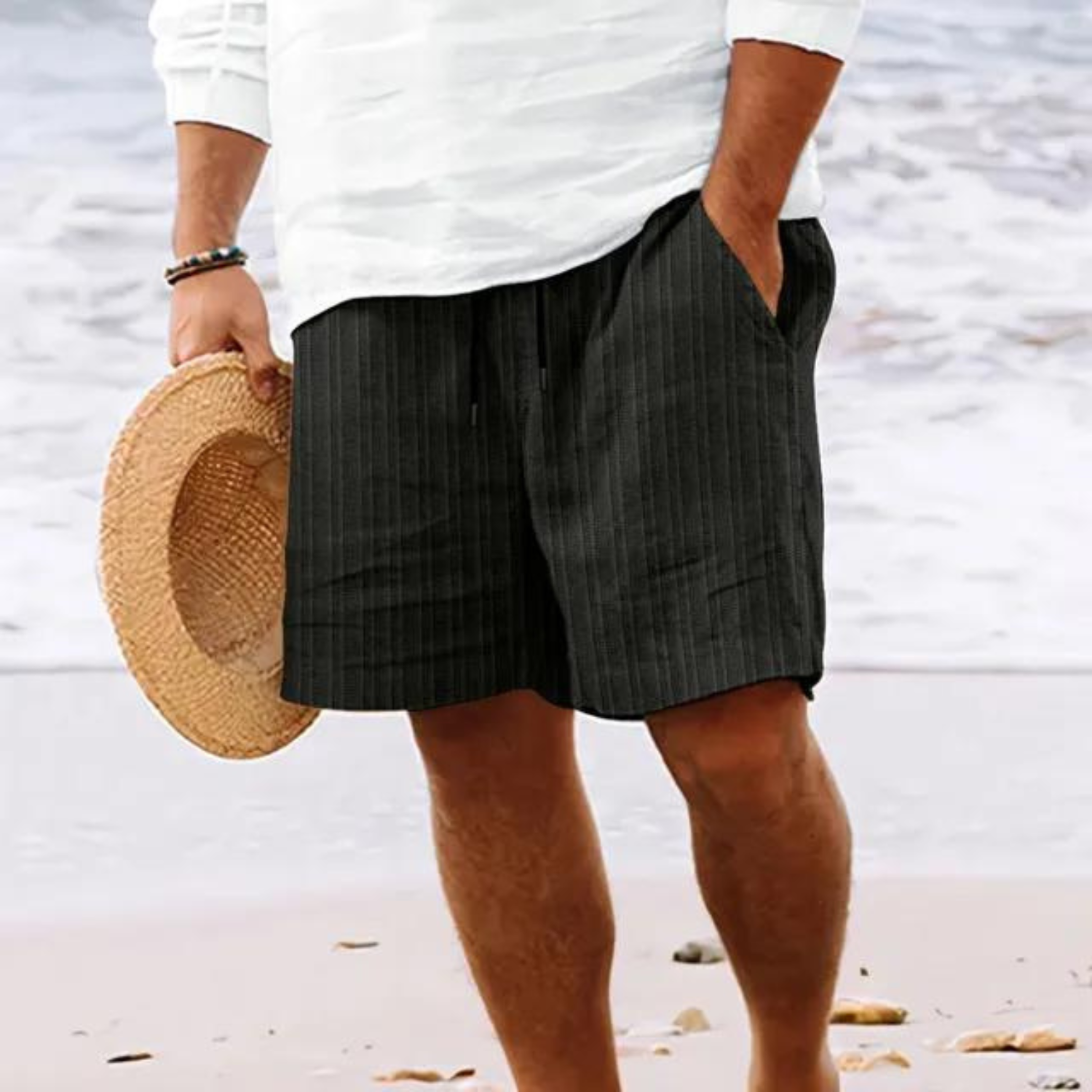 ELASTIC WAIST SHORTS FOR MEN