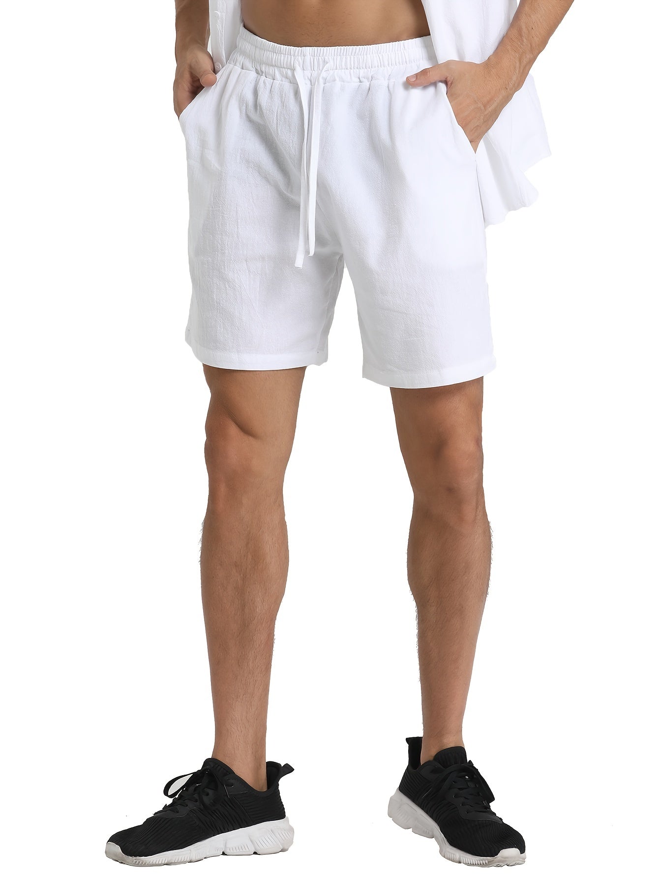 LINEN DRAWSTRING LOOSE SHORTS FOR MEN