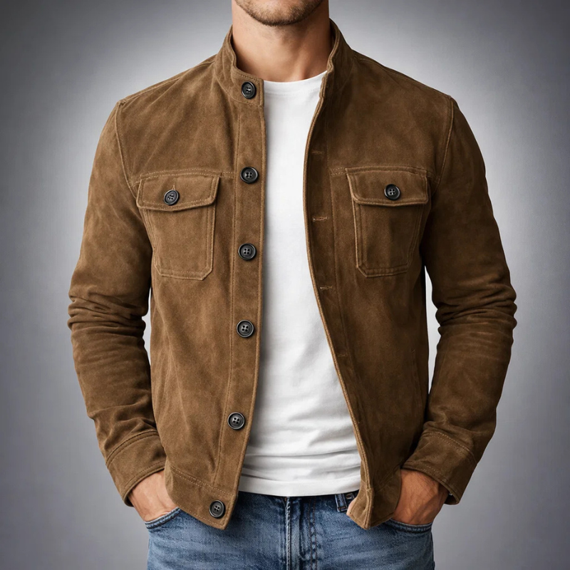 SUEDE SHIRT JACKET FOR MEN