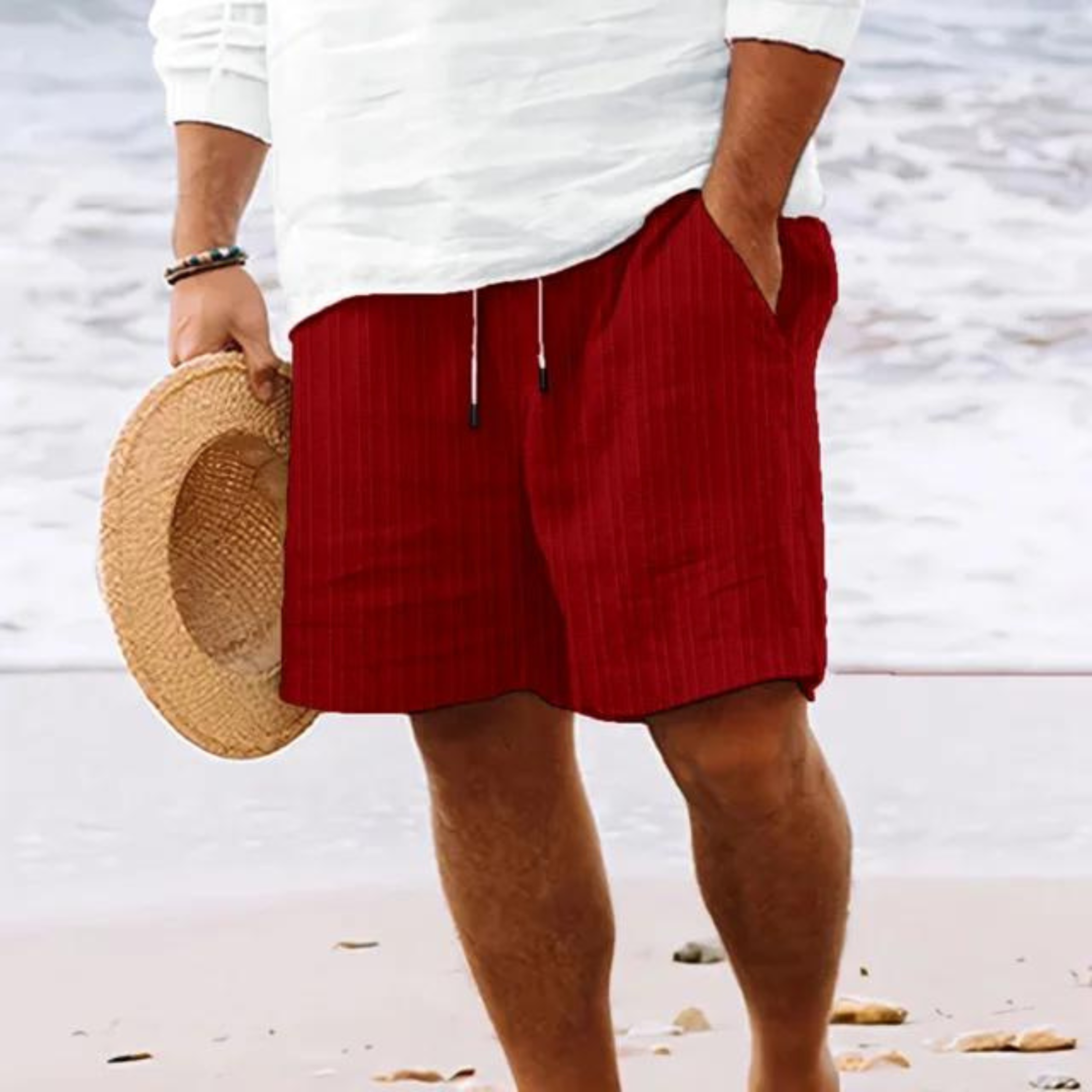 ELASTIC WAIST SHORTS FOR MEN