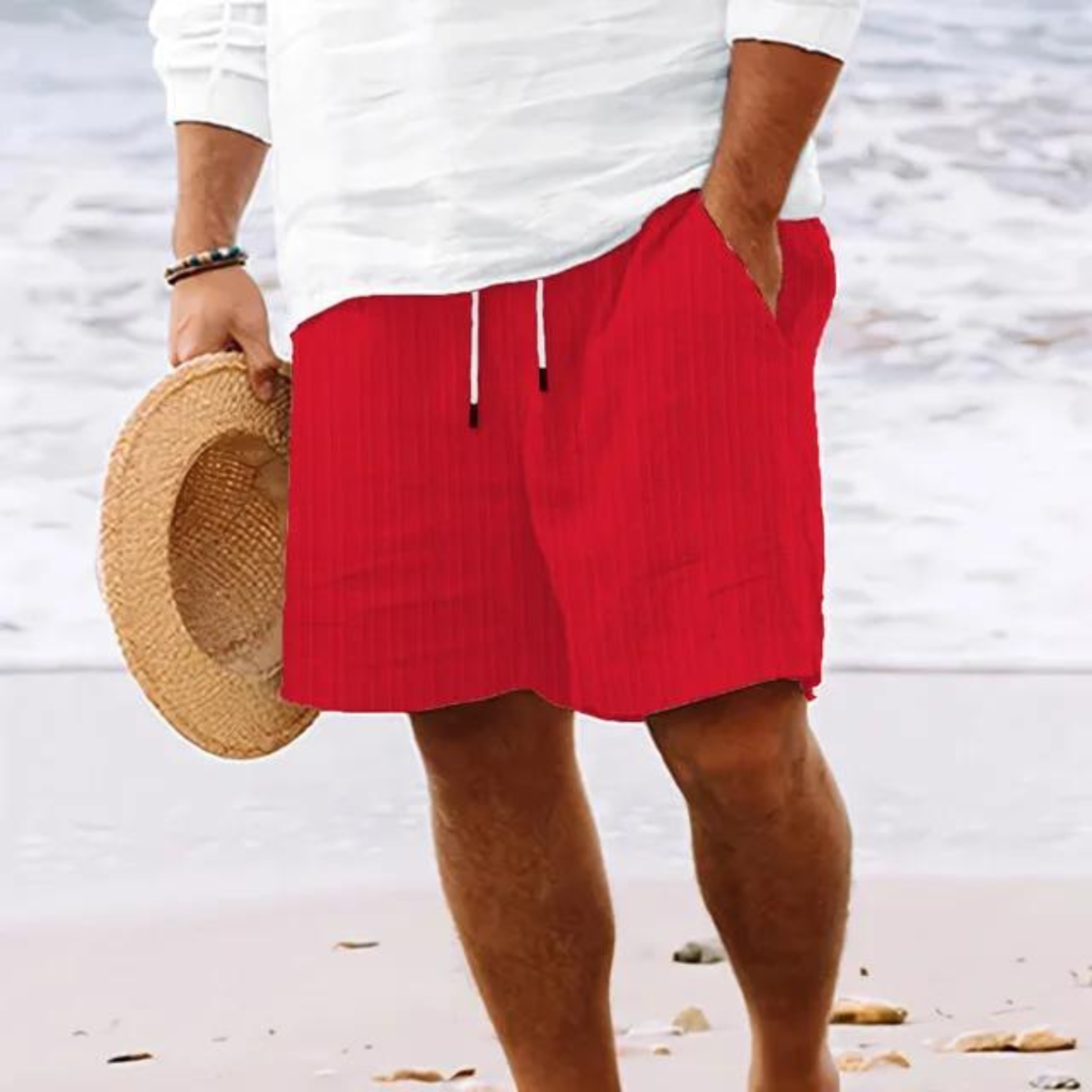 ELASTIC WAIST SHORTS FOR MEN