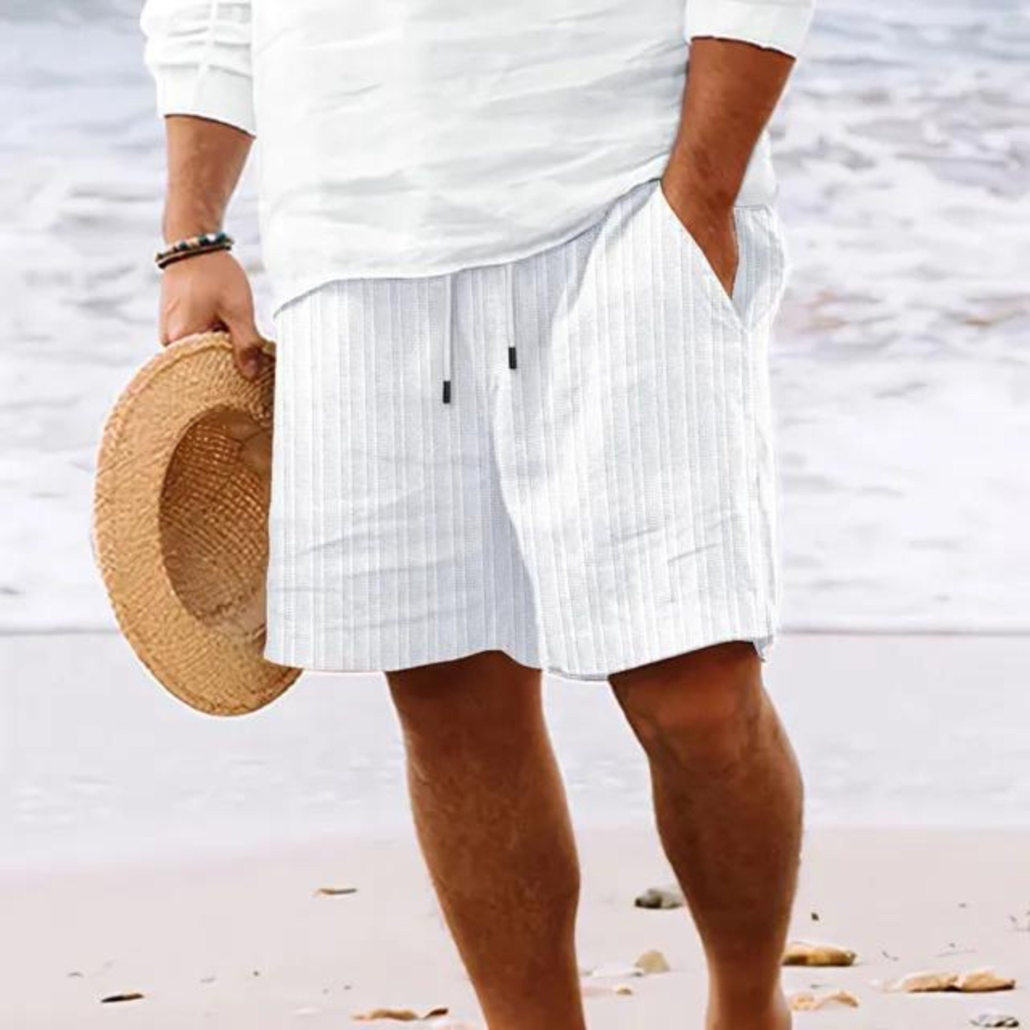 ELASTIC WAIST SHORTS FOR MEN
