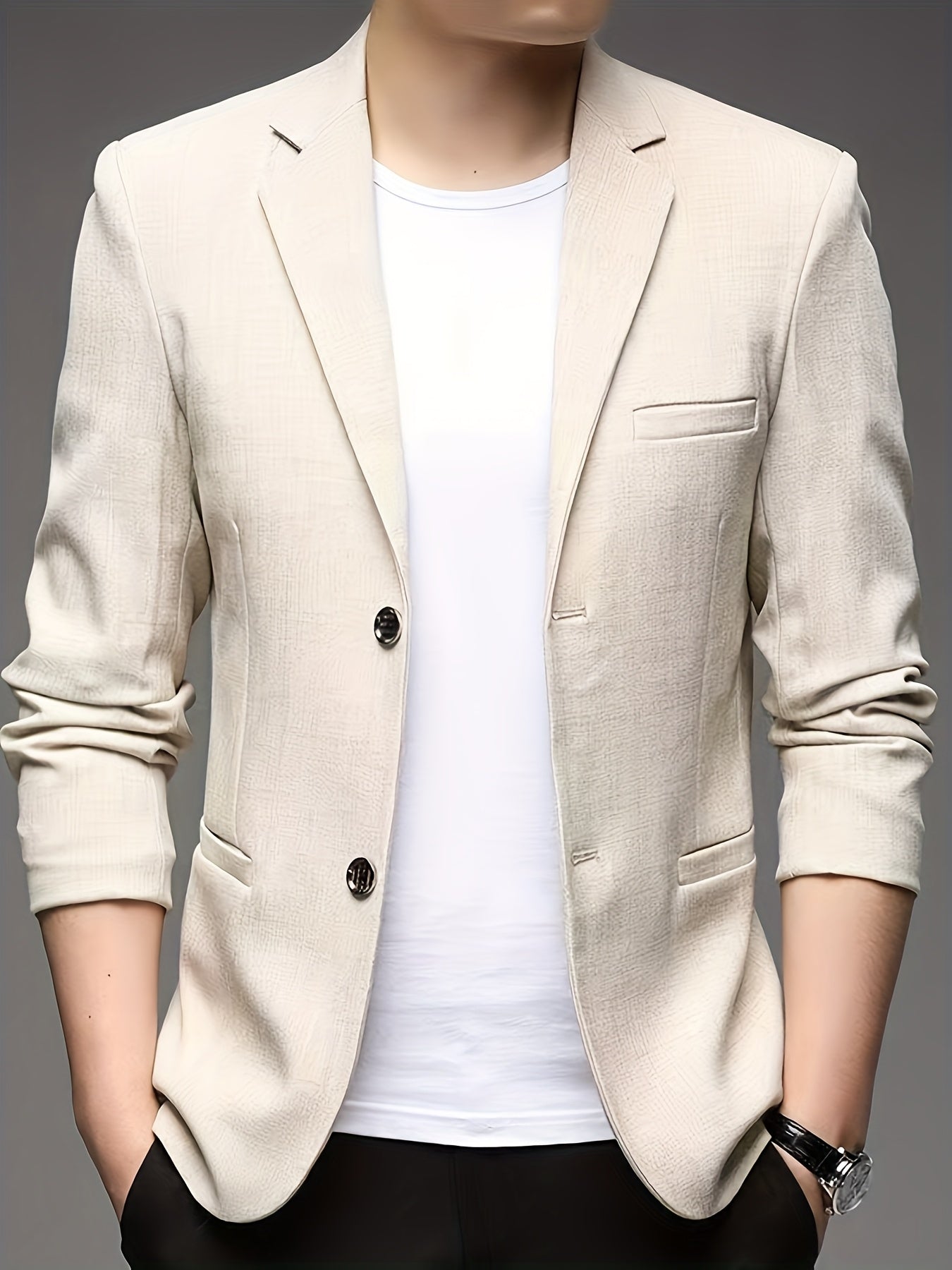 TEXTURED SUIT JACKET FOR MEN