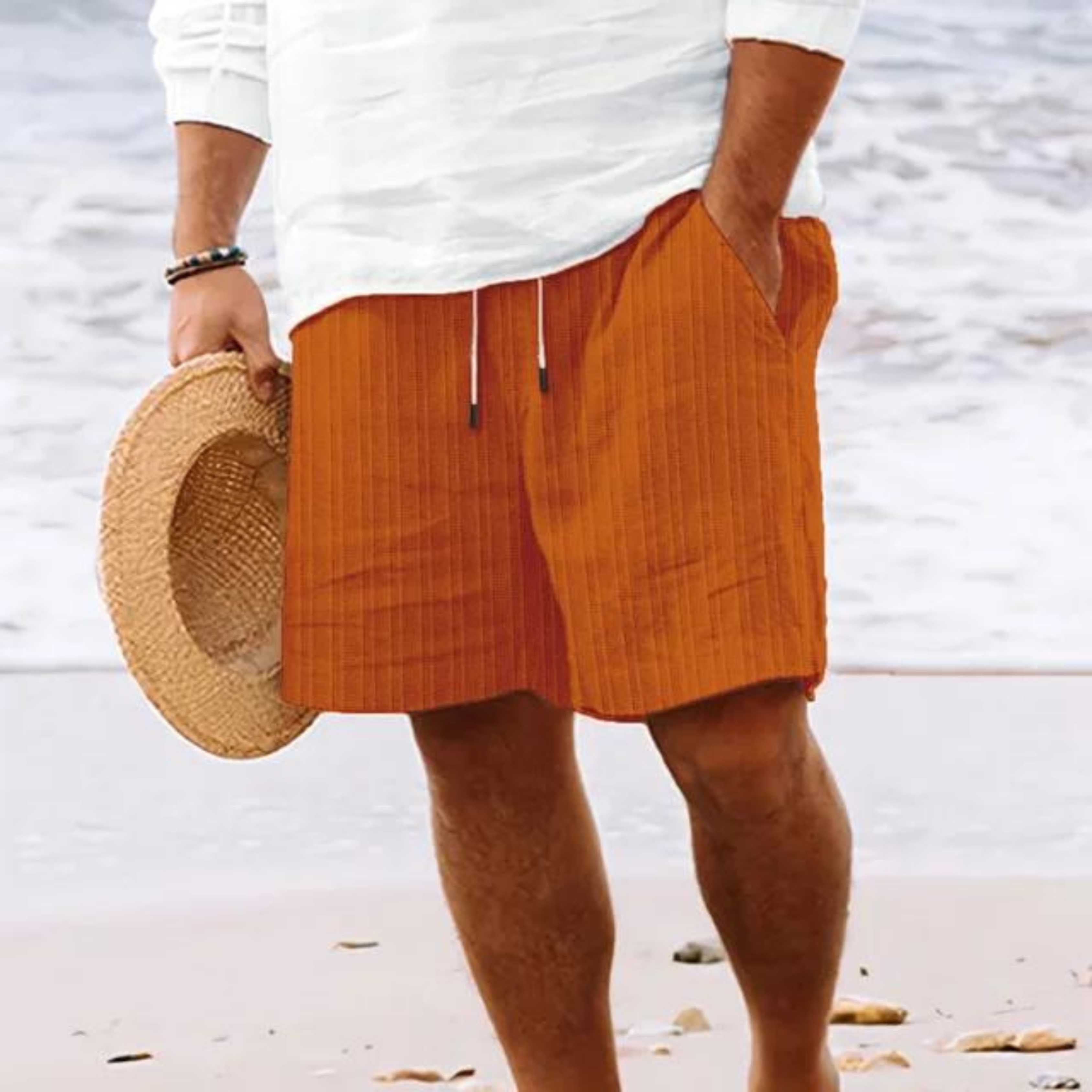 ELASTIC WAIST SHORTS FOR MEN