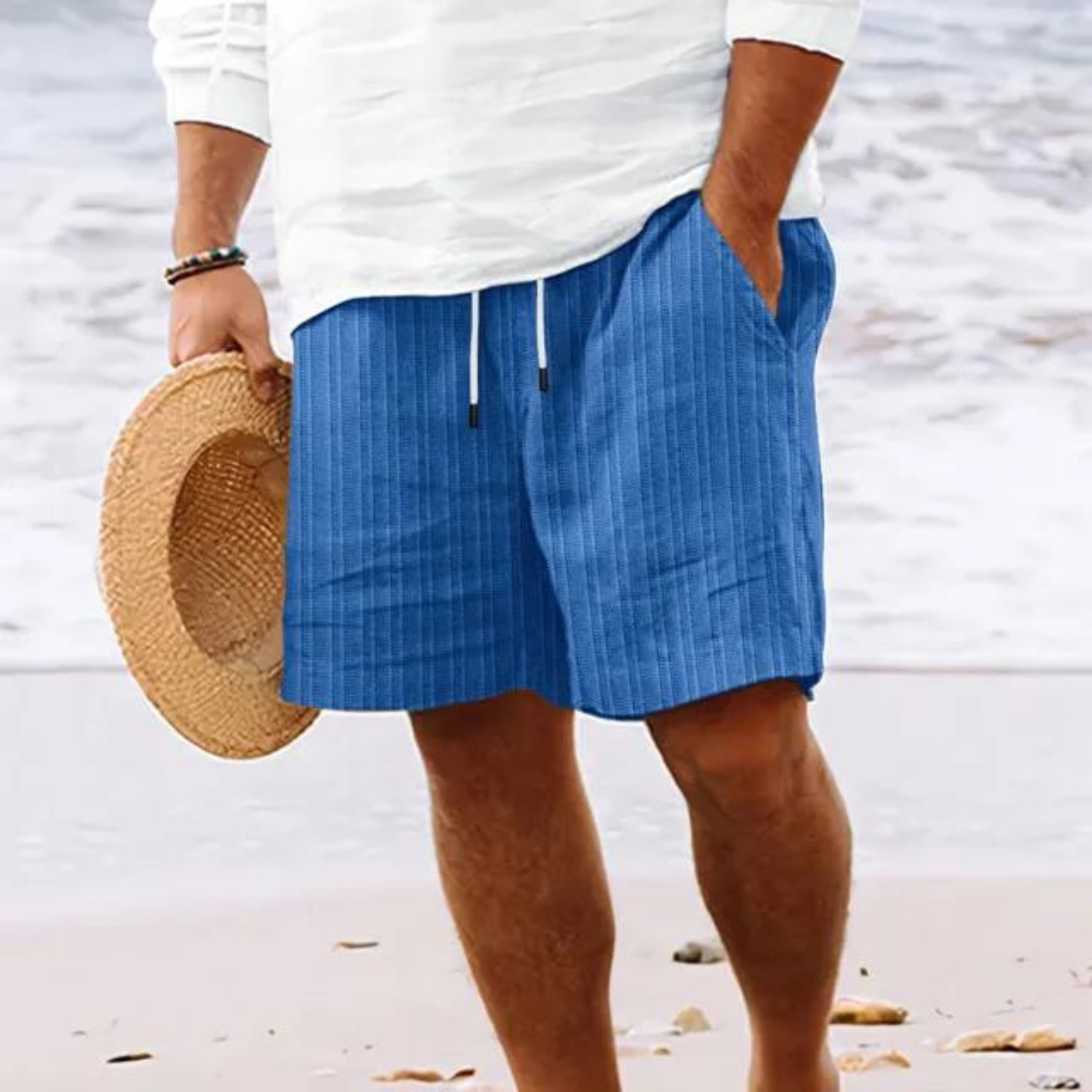 ELASTIC WAIST SHORTS FOR MEN