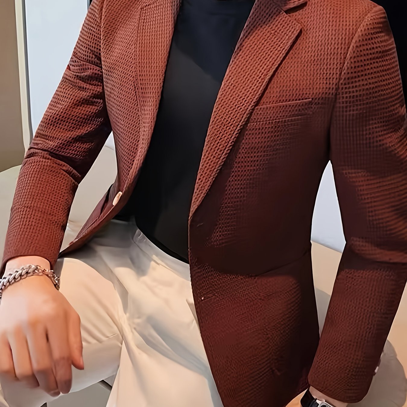 LAPEL KNIT BLAZER FOR MEN