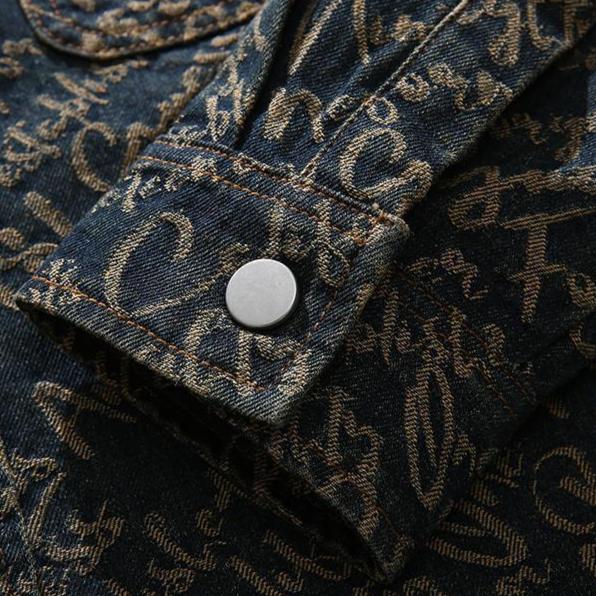 EMBROIDERED DENIM JACKET FOR MEN