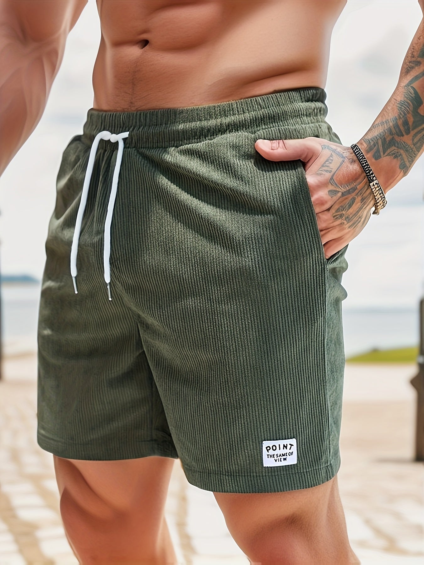 DRAWSTRING SLIM SHORTS FOR MEN