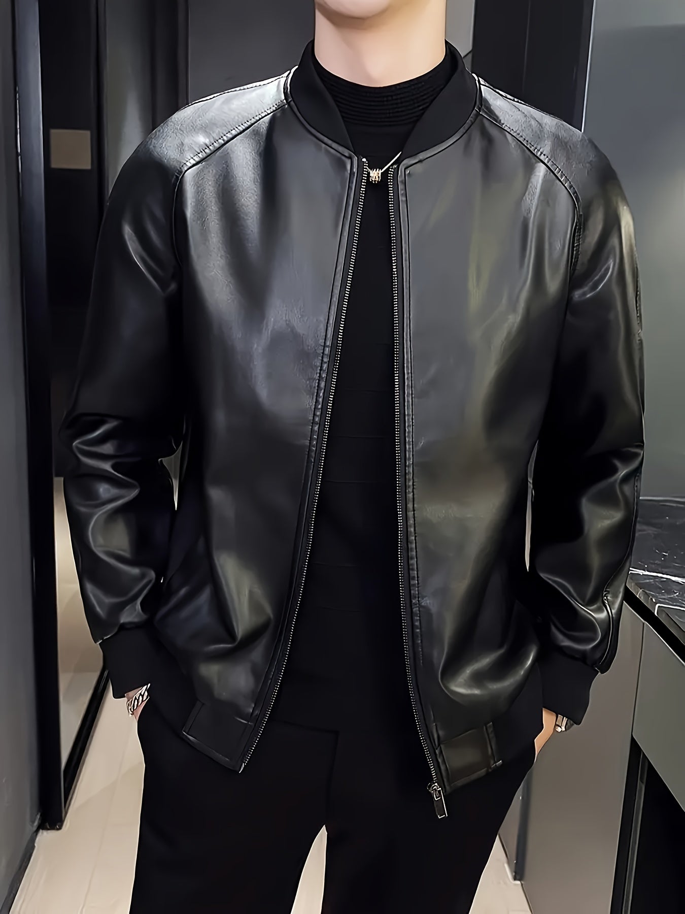 ZIP-UP BASEBALL JACKET FOR MEN