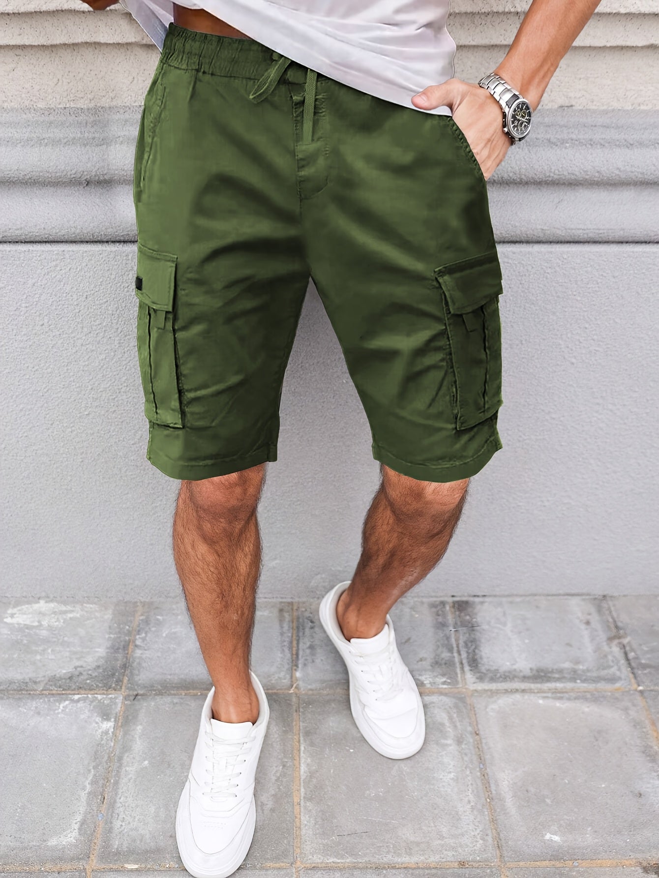 DRAWSTRING CARGO SHORTS FOR MEN