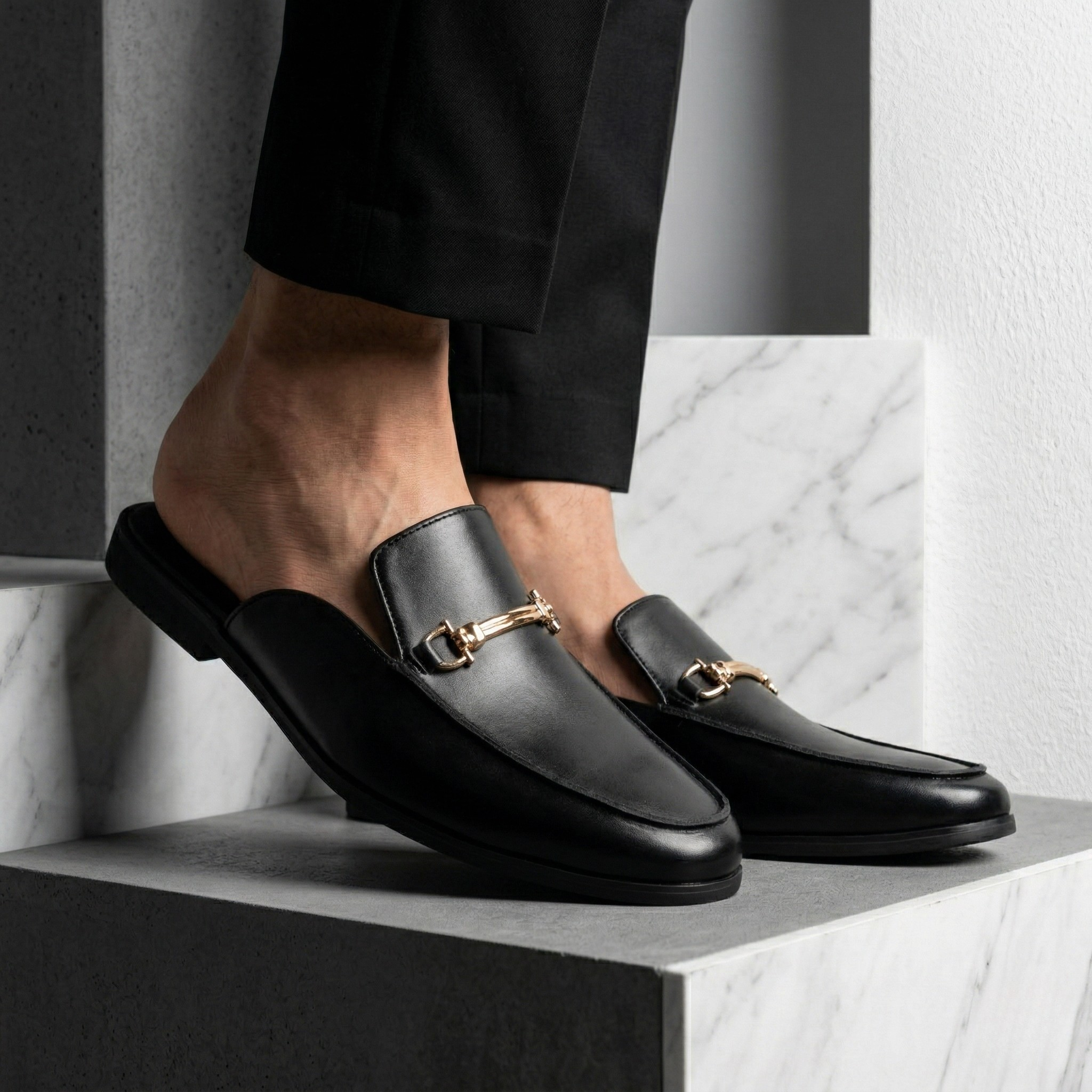 METALLIC MULES FOR MEN