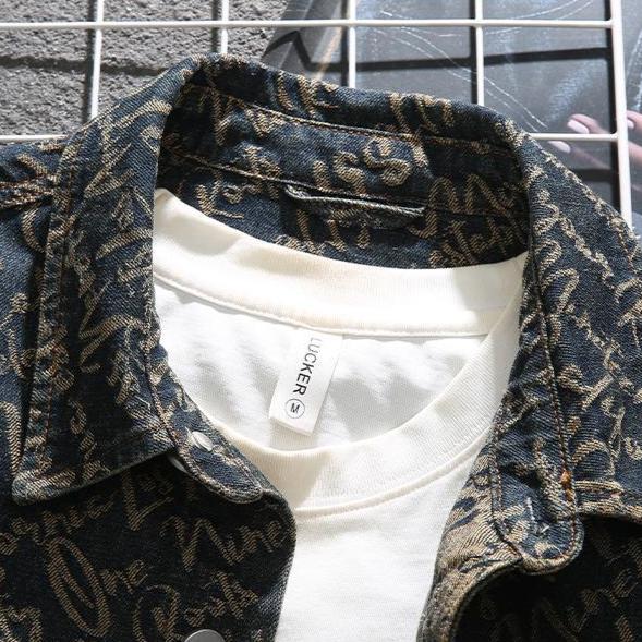 EMBROIDERED DENIM JACKET FOR MEN