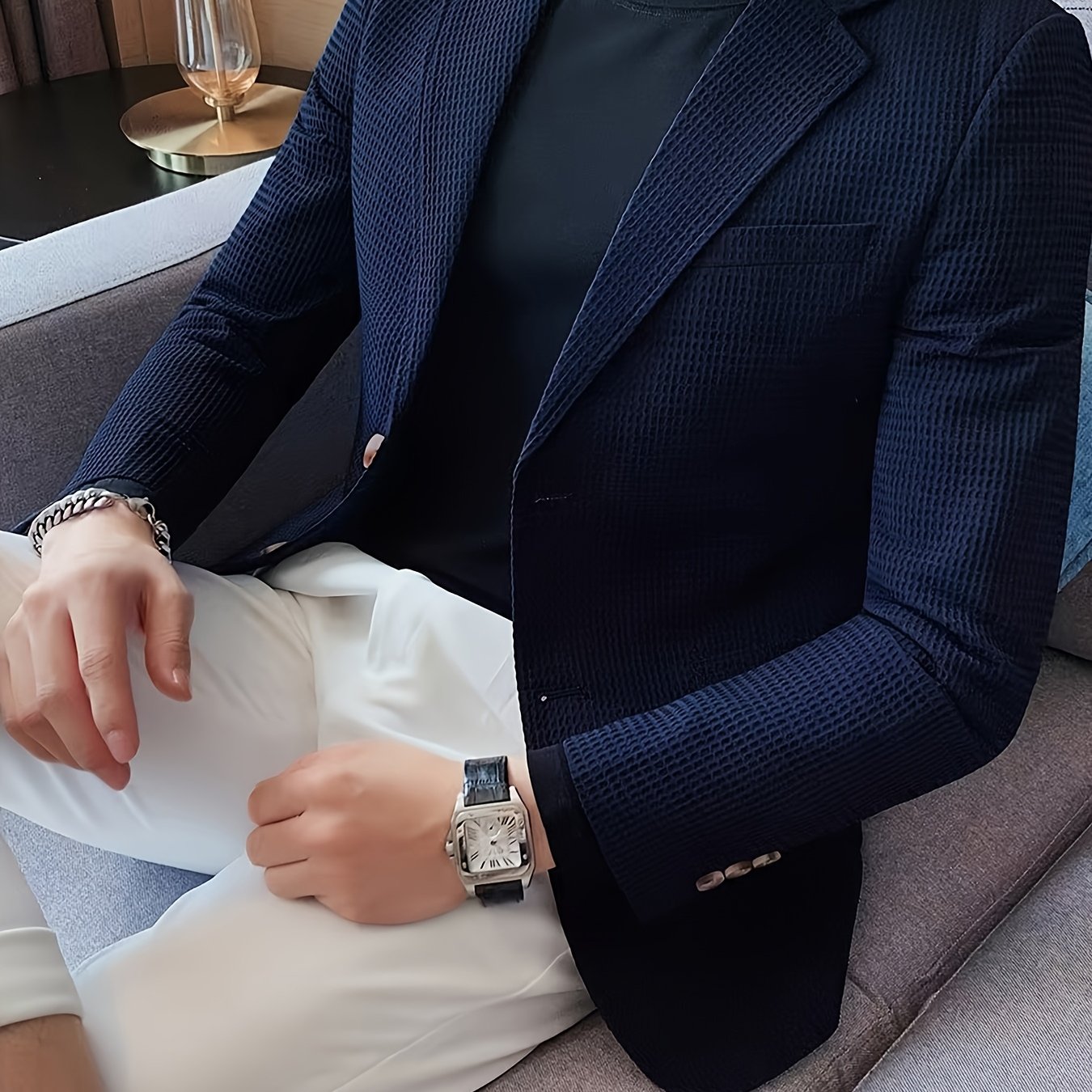 LAPEL KNIT BLAZER FOR MEN