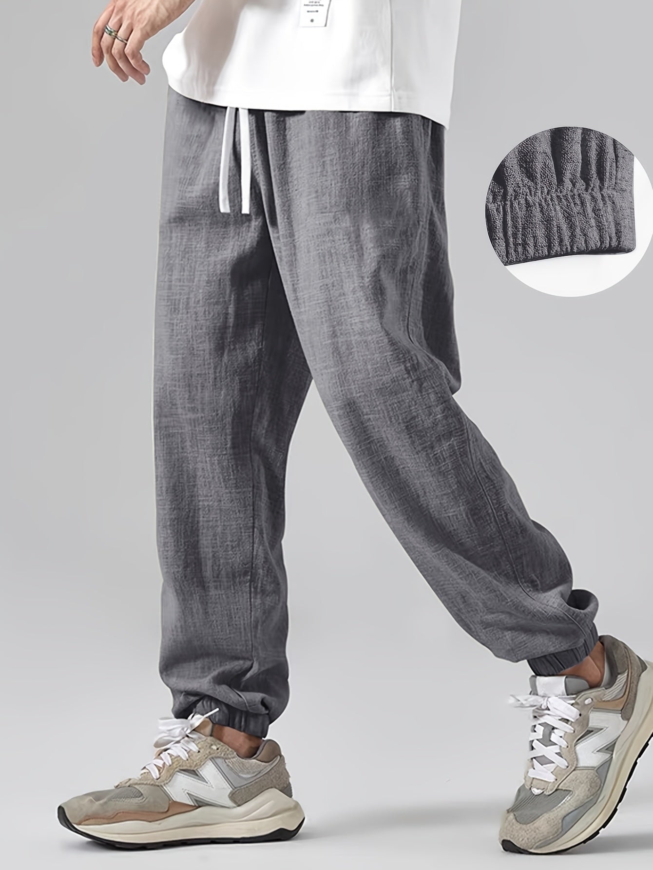 LINEN LOOSE POCKET TROUSERS FOR MEN
