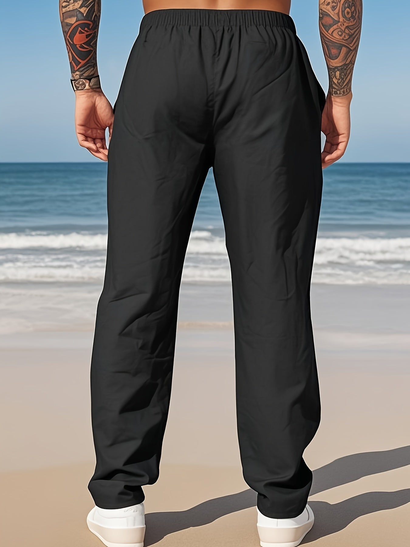 STRAIGHT LINEN TROUSERS FOR MEN