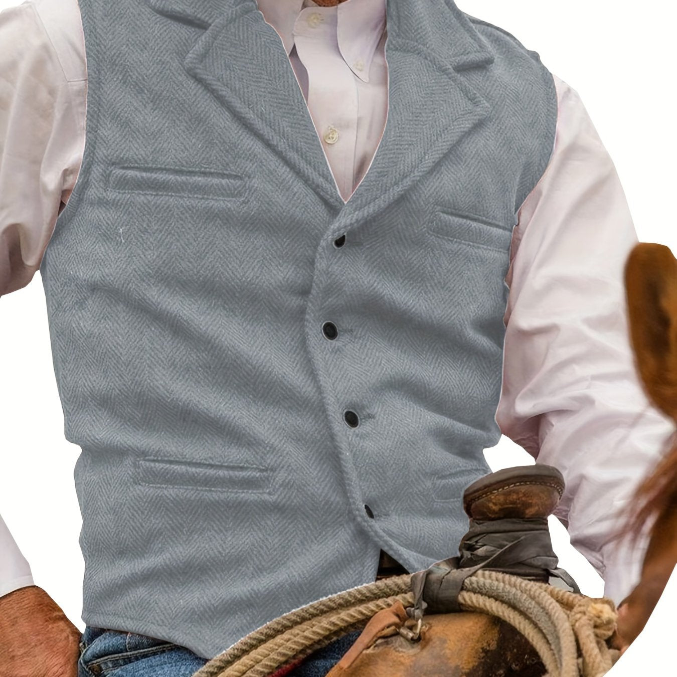 VINTAGE WOOL BLEND VEST FOR MEN