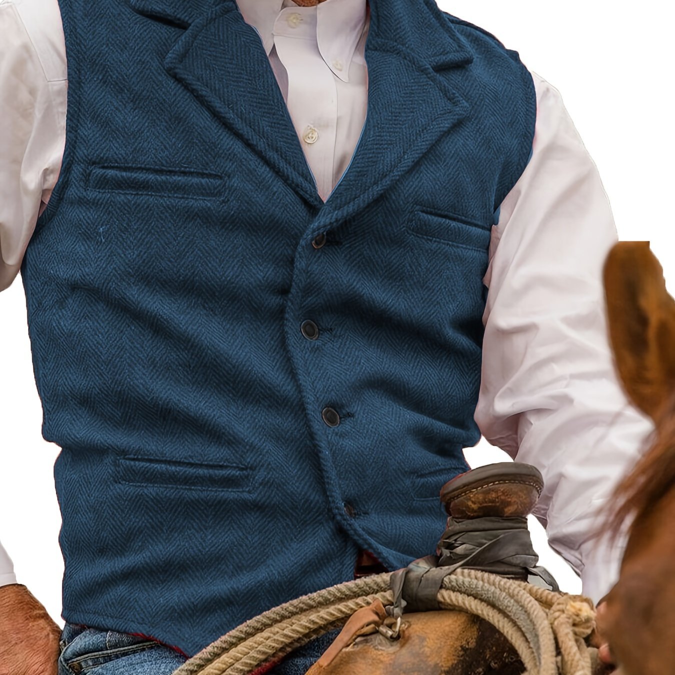 VINTAGE WOOL BLEND VEST FOR MEN