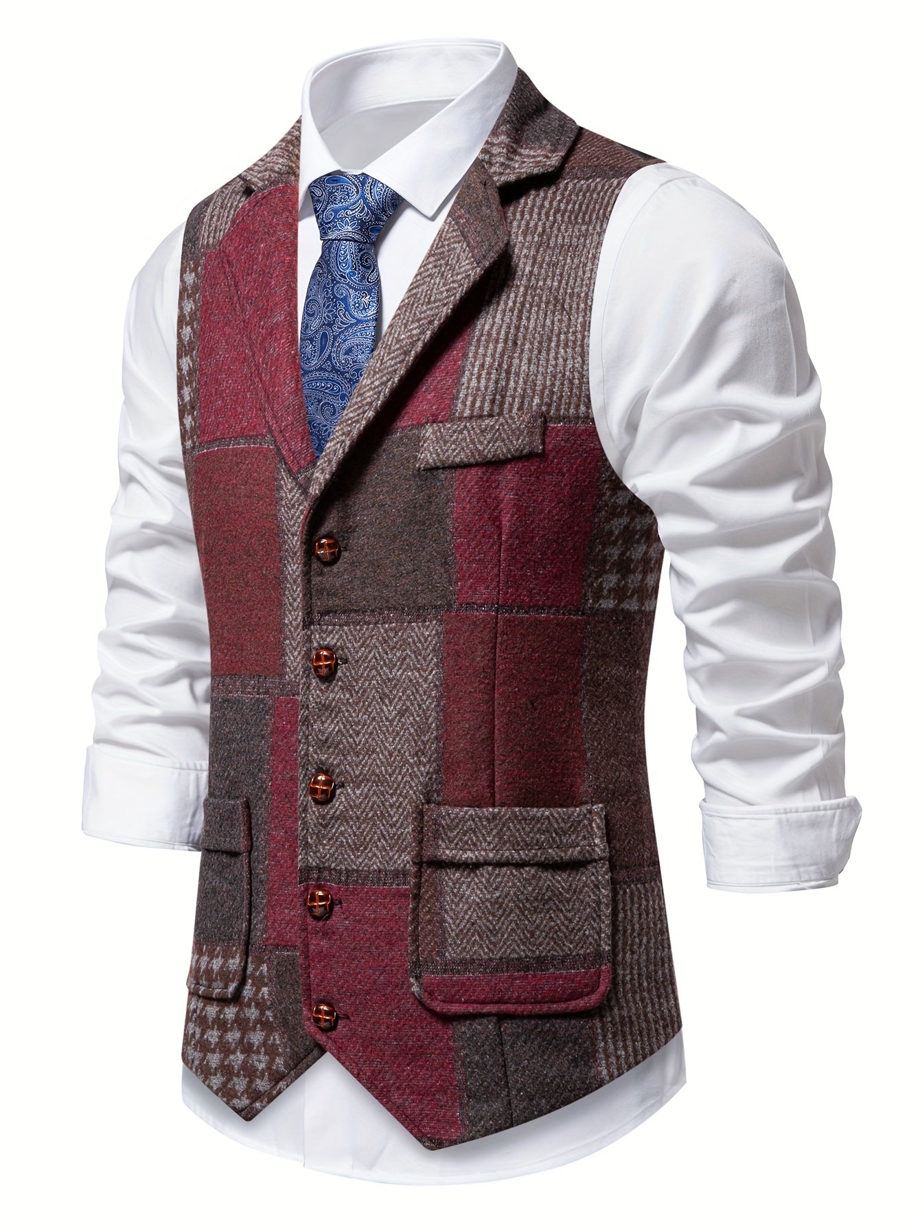FORMAL TWEED VEST FOR MEN