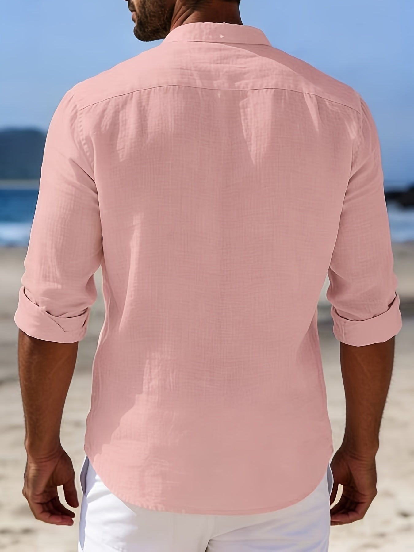 LINEN BLEND BUTTON SHIRT FOR MEN