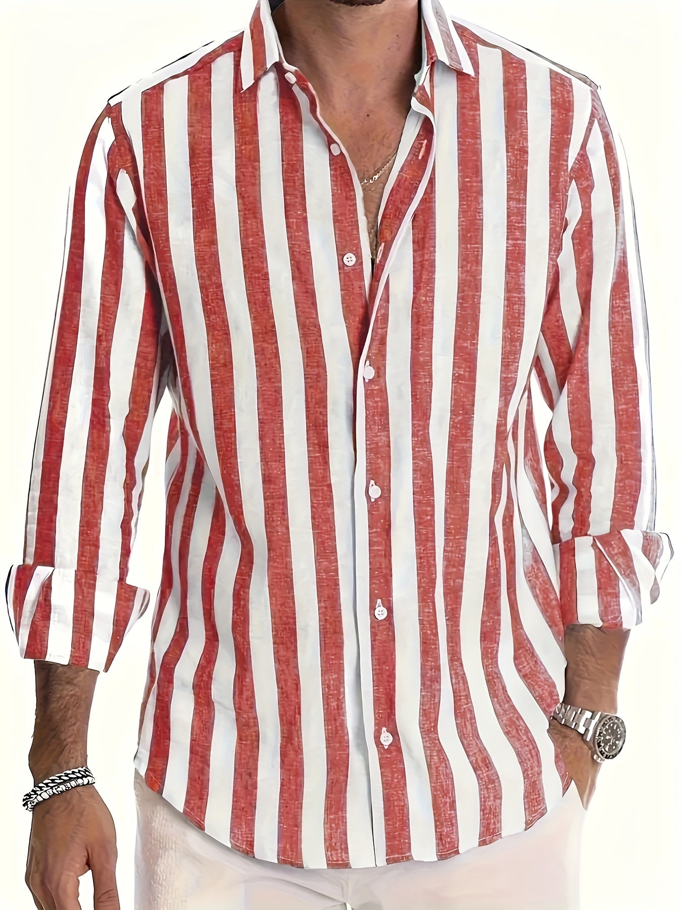 STRIPED LINEN SHIRT FOR MEN