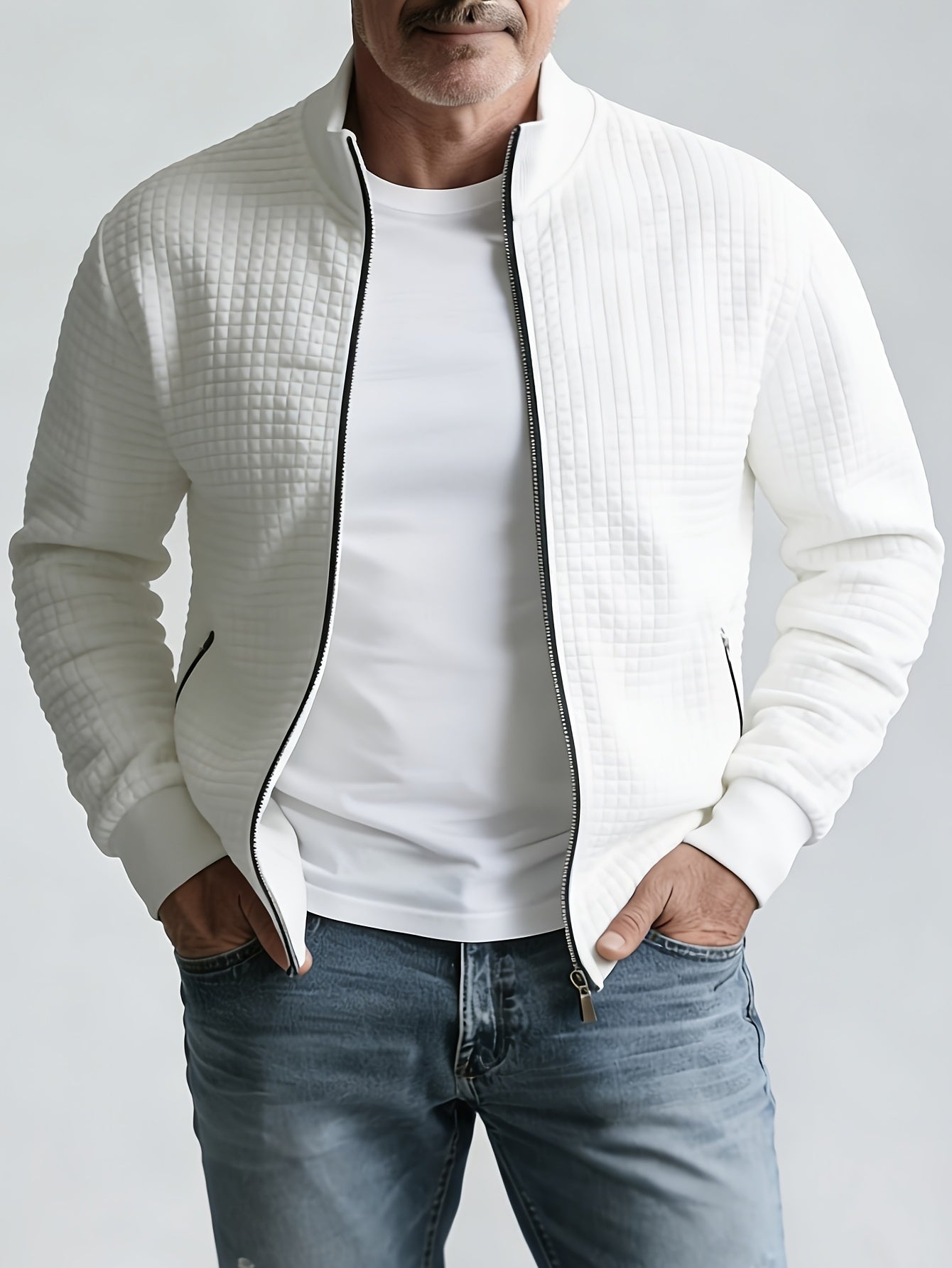 WAFFLE KNIT JACKET FOR MEN
