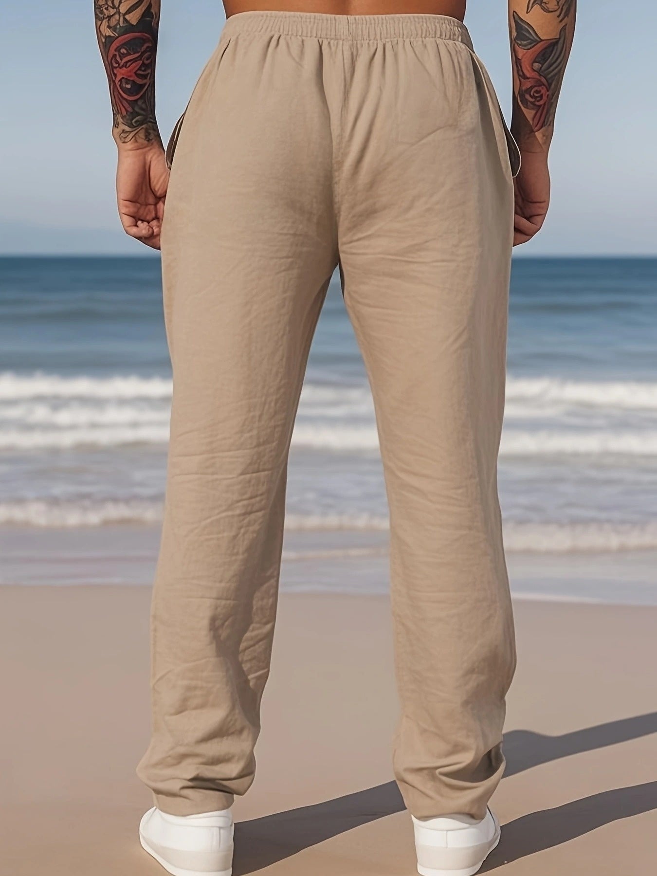 STRAIGHT LINEN TROUSERS FOR MEN
