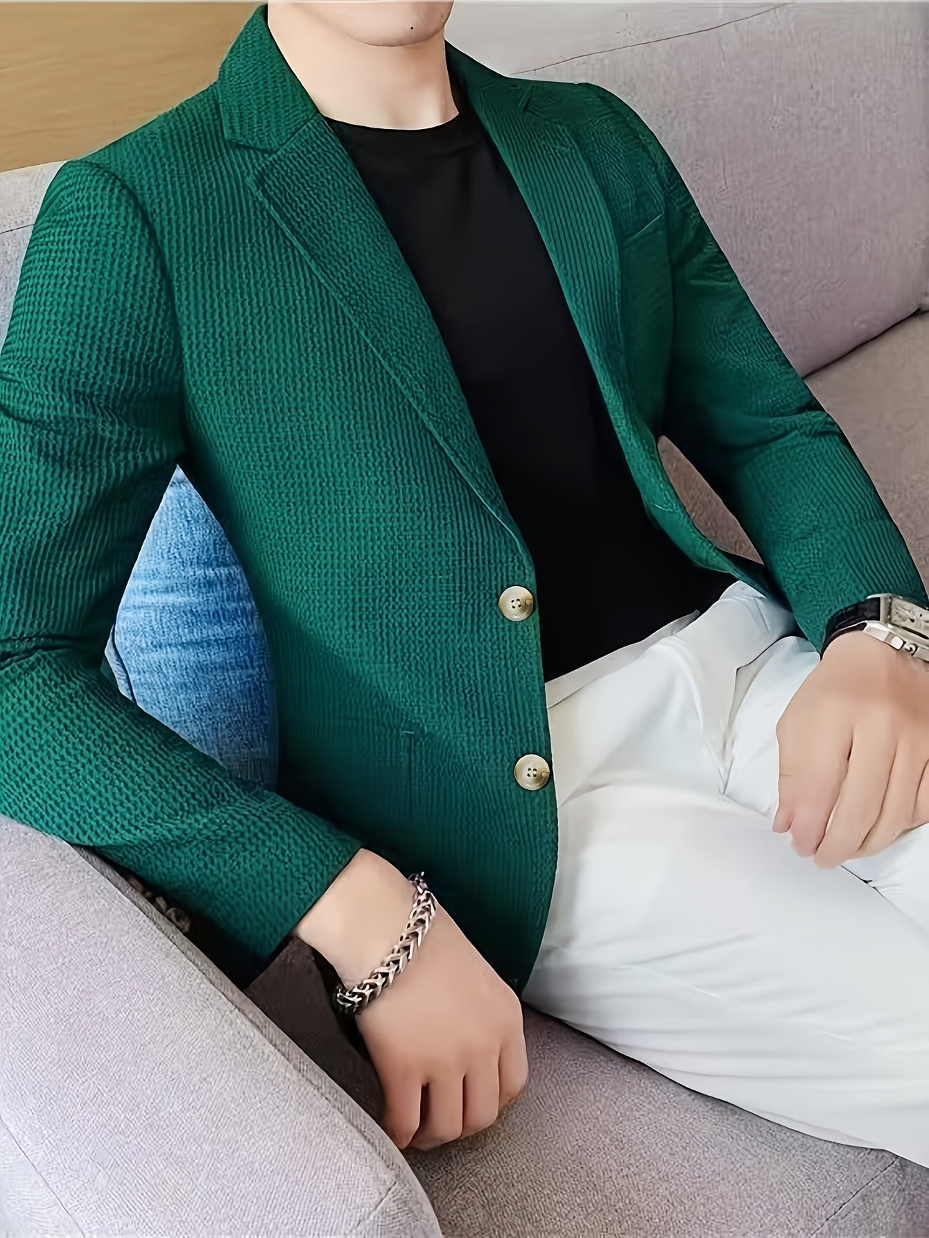 LAPEL KNIT BLAZER FOR MEN