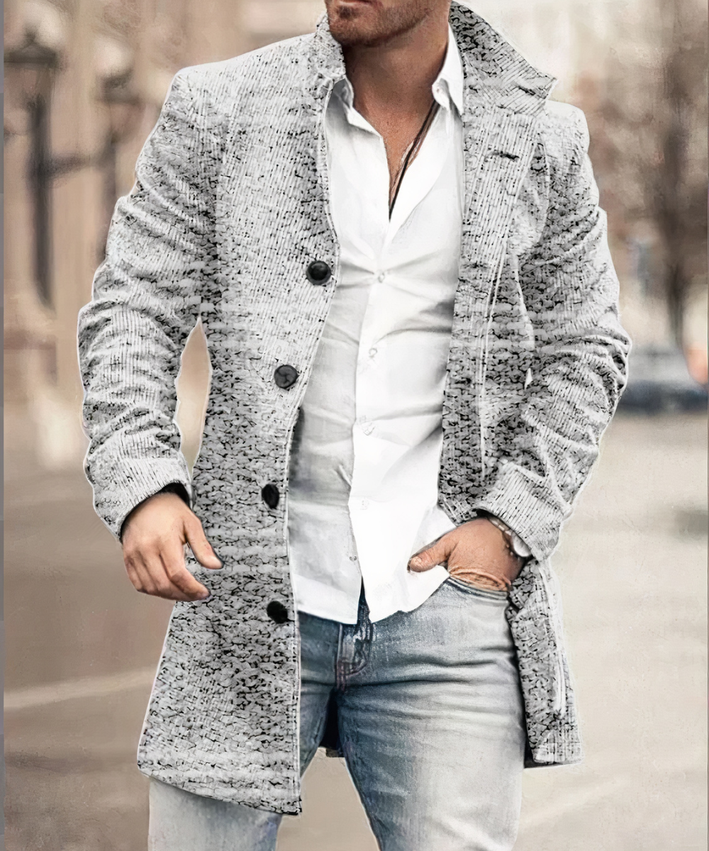 BUTTON TRENCH COAT FOR MEN