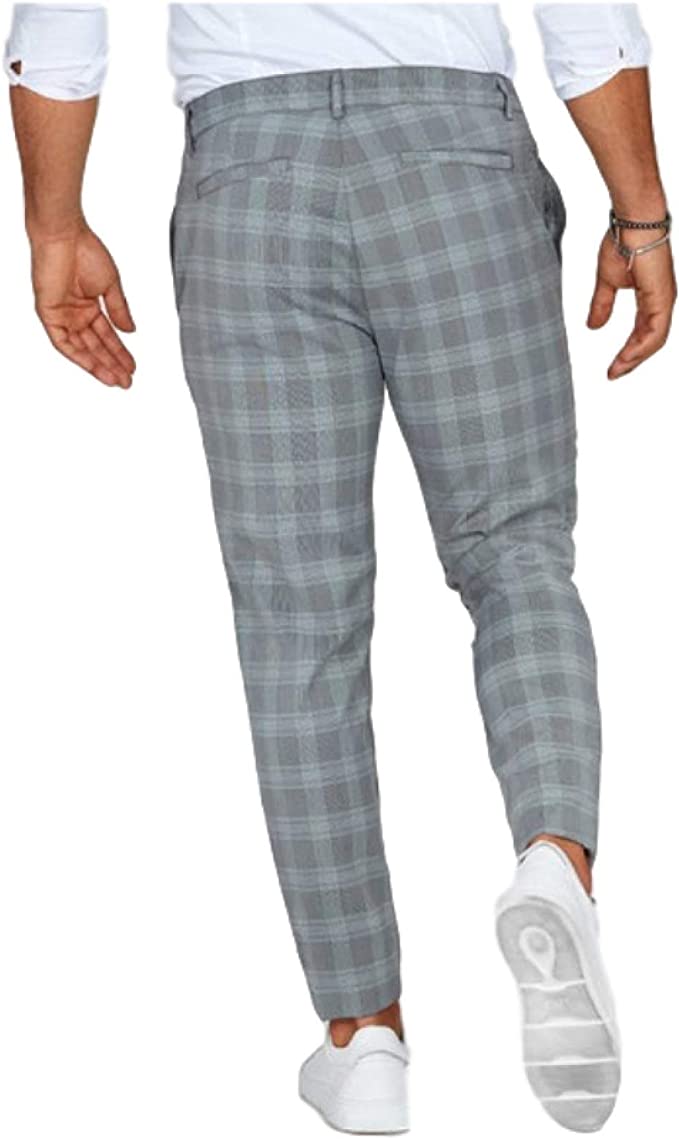 PLAID SLIM CHINO FOR MEN