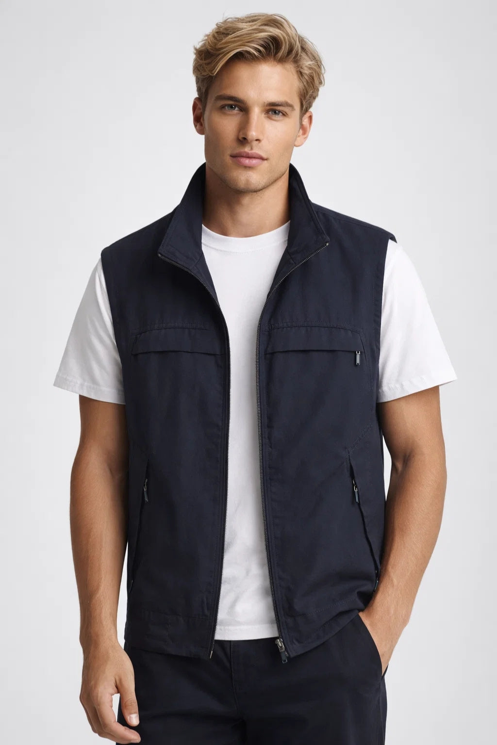 ZIP POCKET VEST FOR MEN