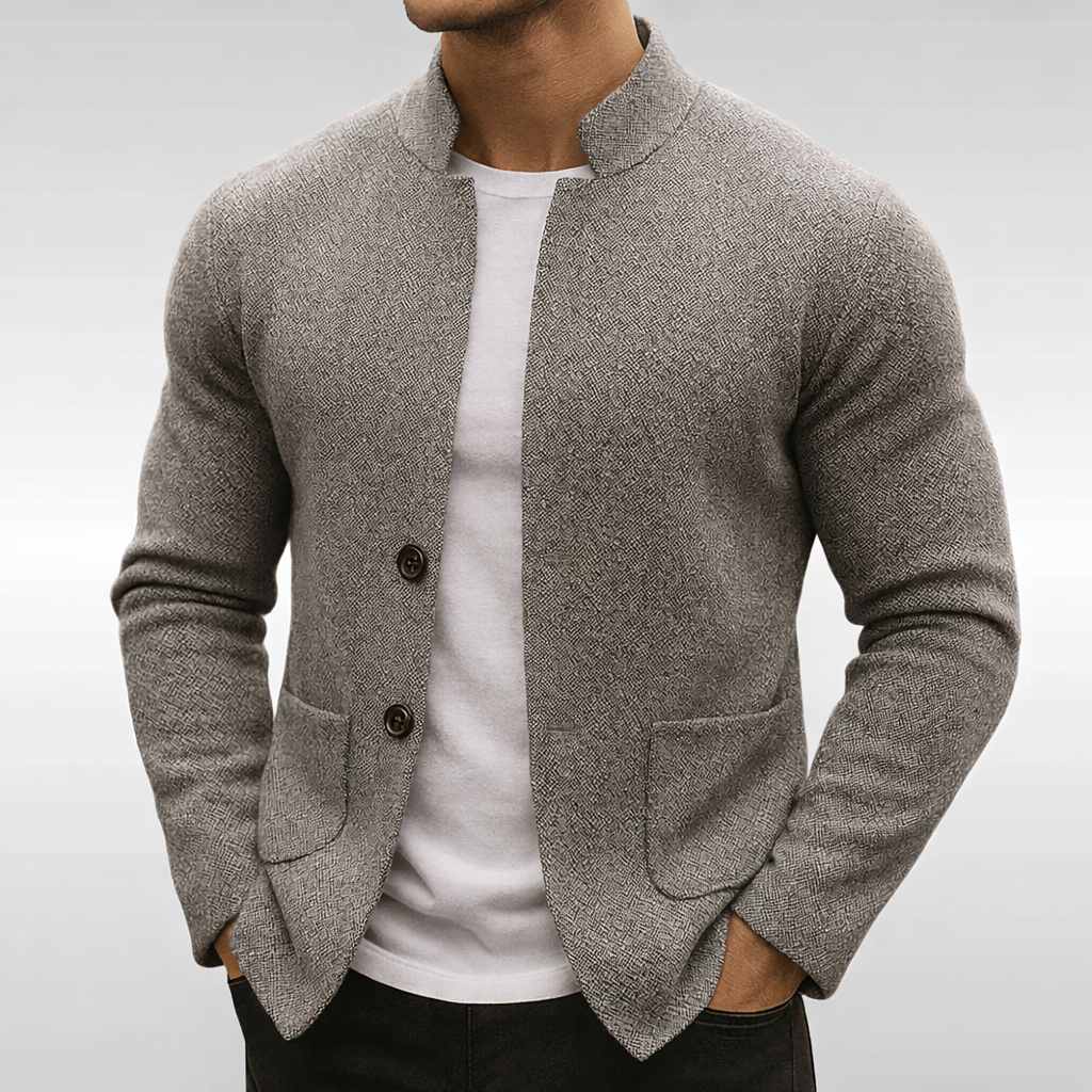 TEXTURED KNIT JACKET FOR MEN