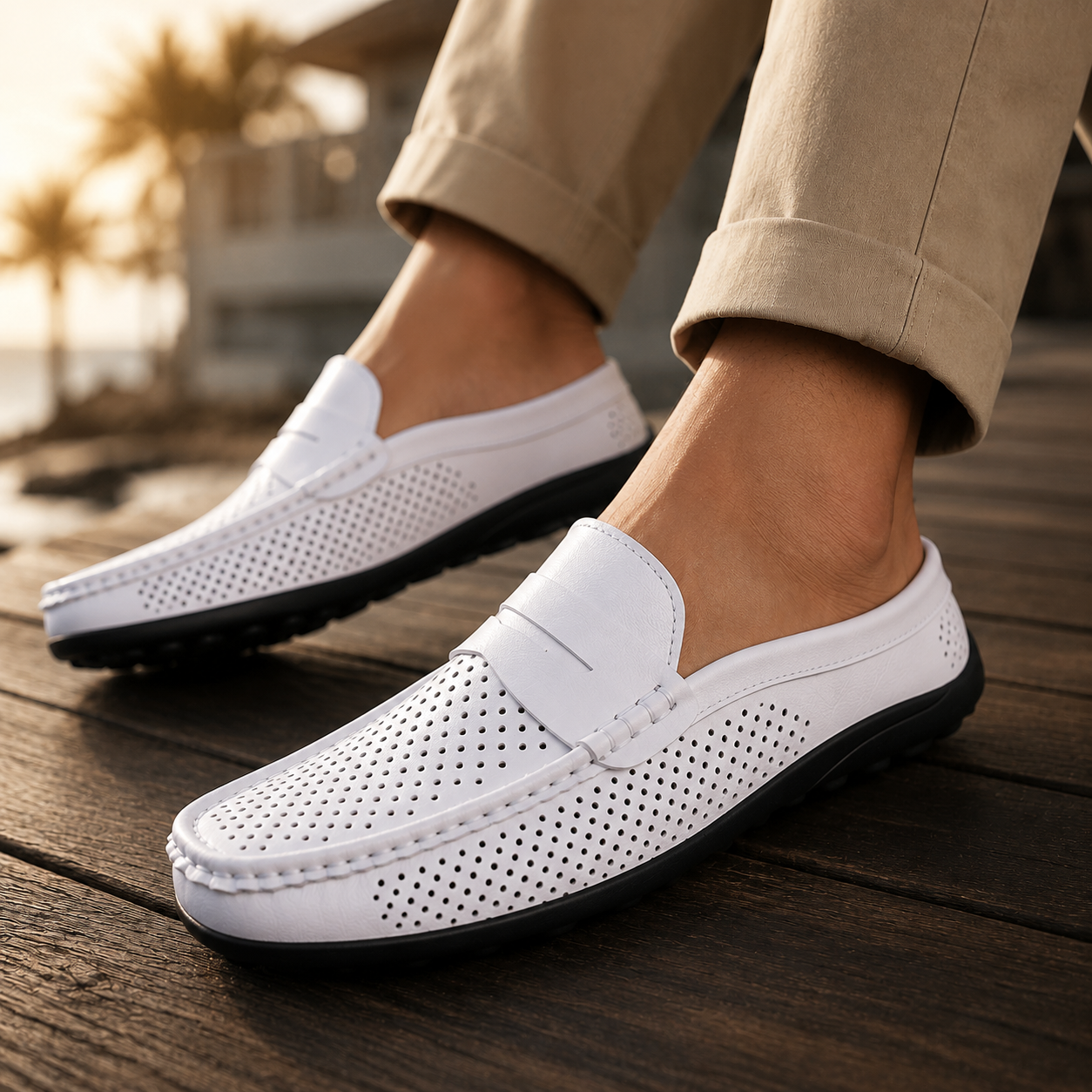PERFORATED LOAFERS FOR MEN