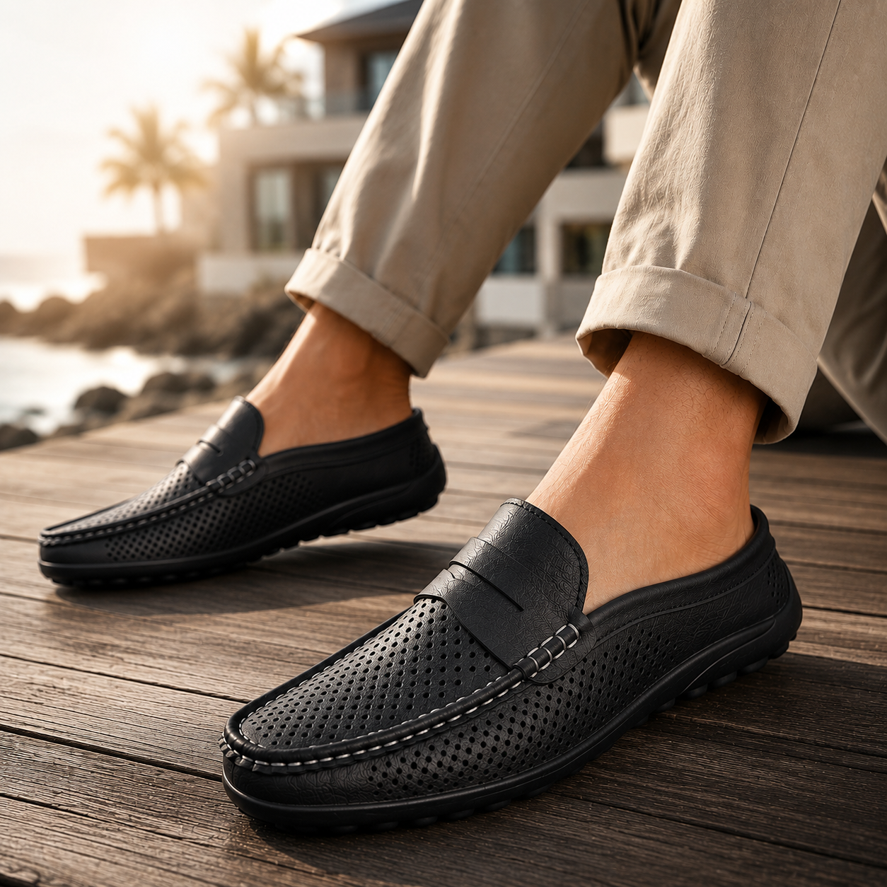 PERFORATED LOAFERS FOR MEN