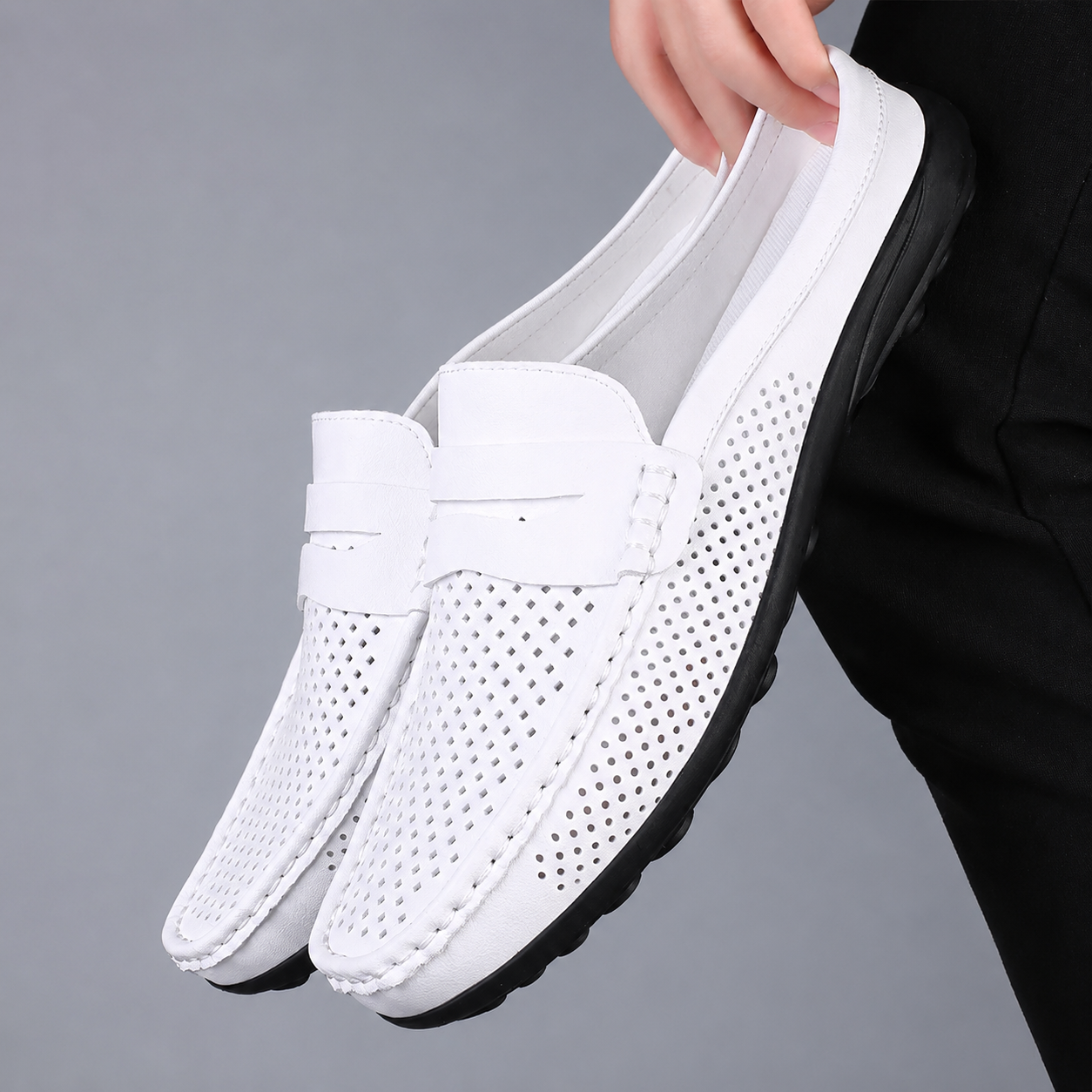 PERFORATED LOAFERS FOR MEN