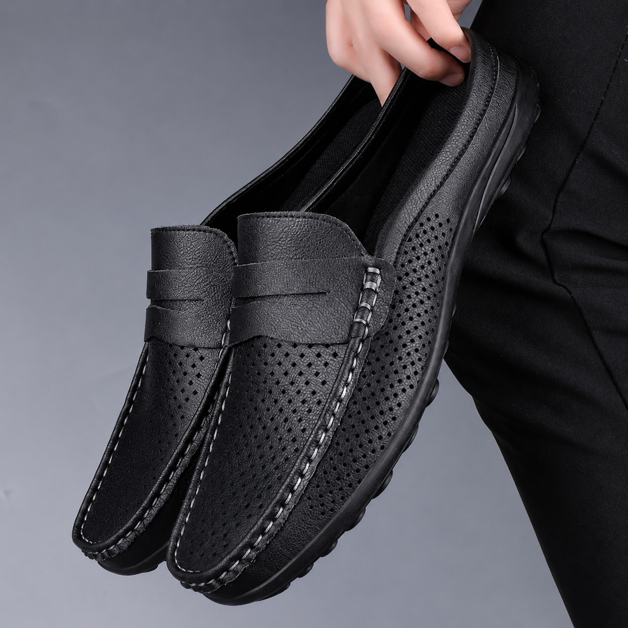 PERFORATED LOAFERS FOR MEN