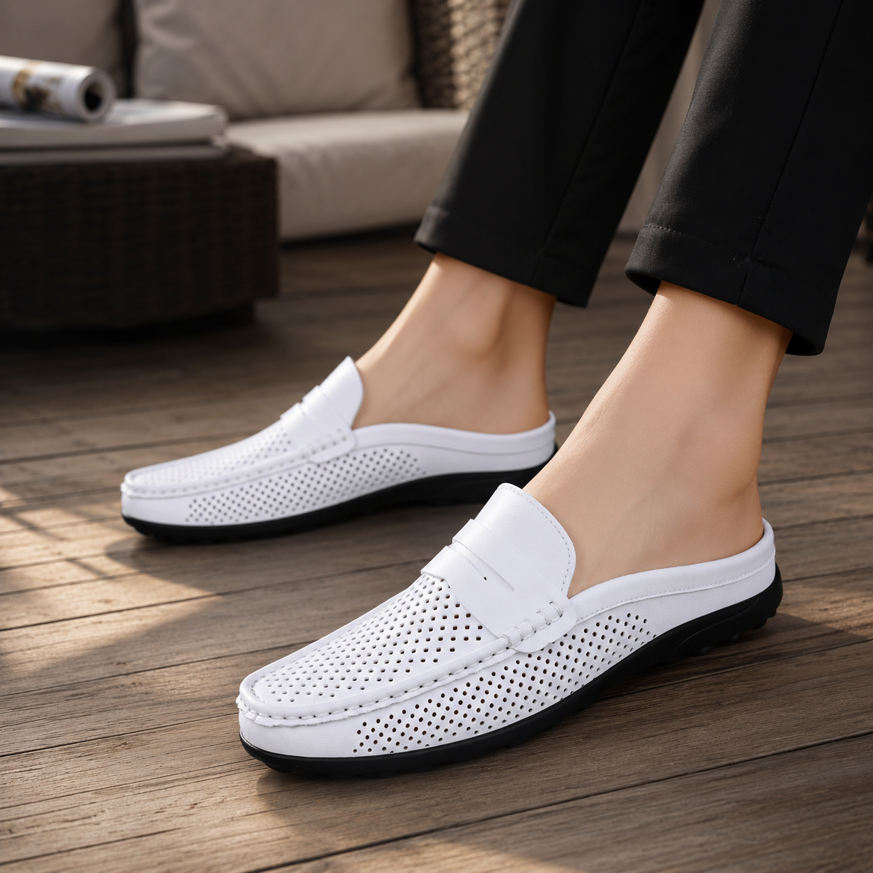 PERFORATED LOAFERS FOR MEN