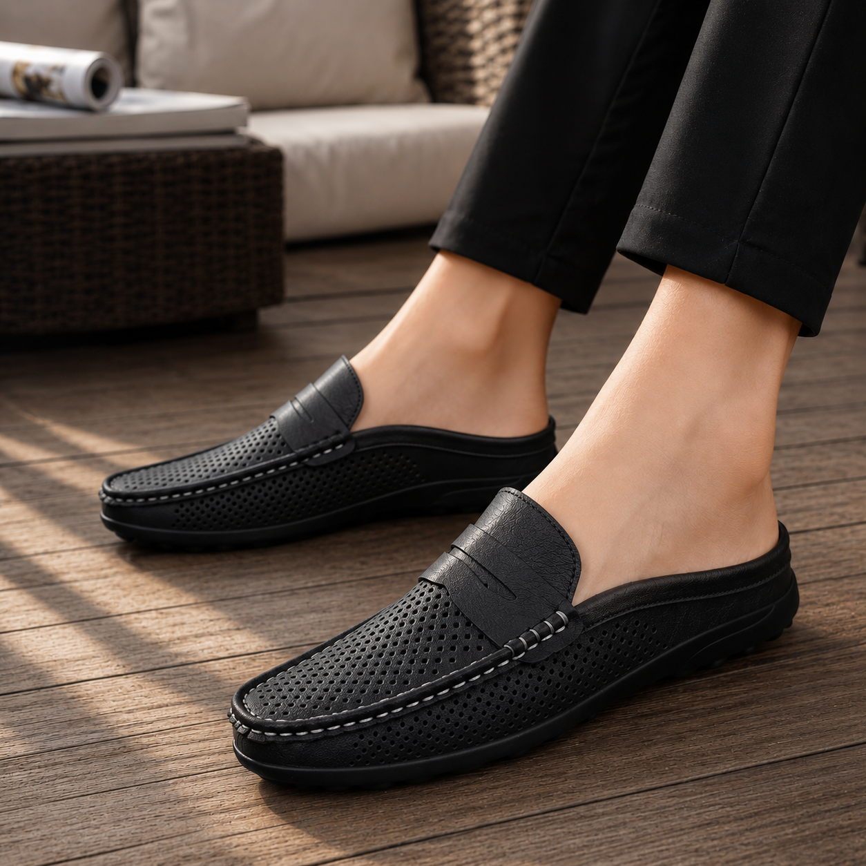 PERFORATED LOAFERS FOR MEN