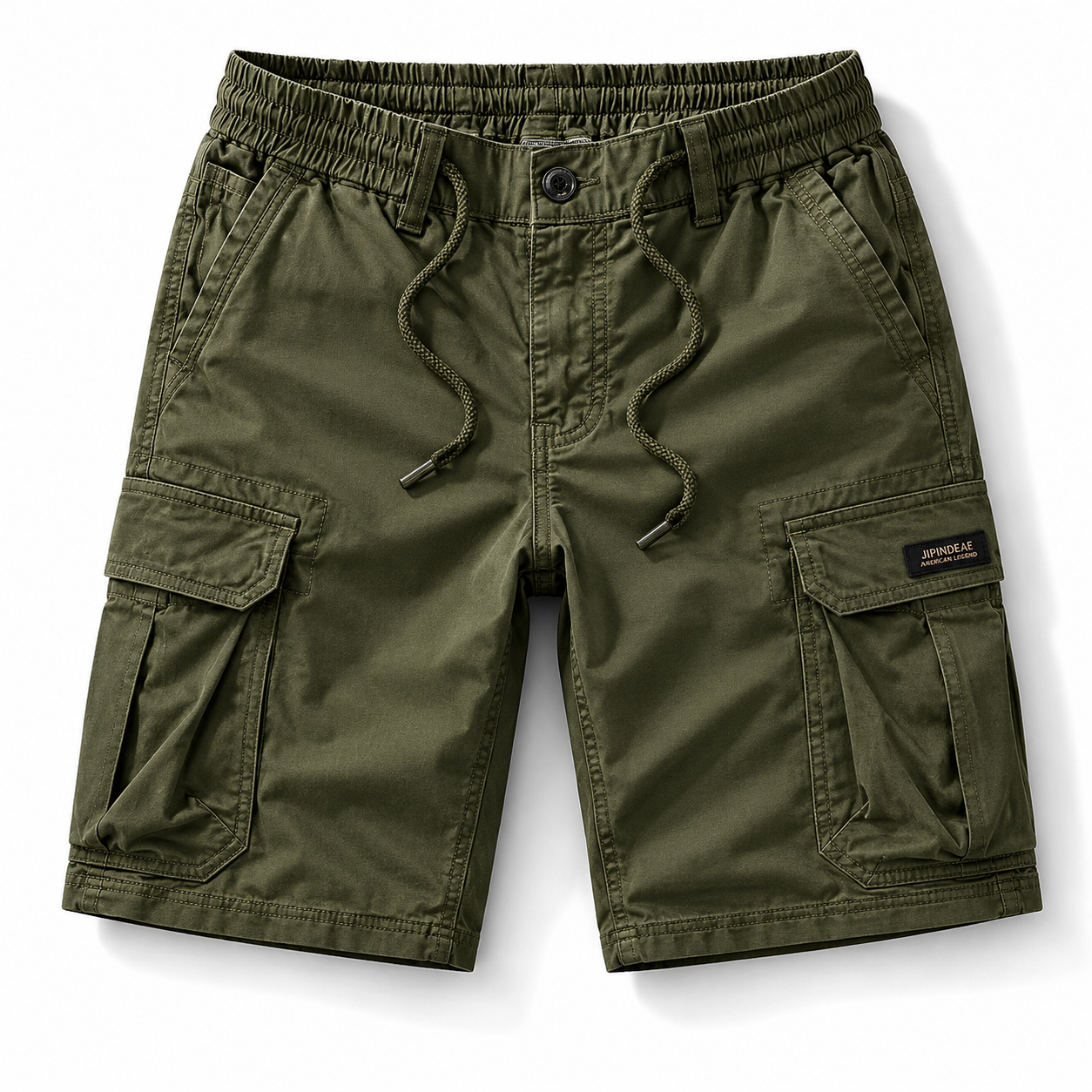 ELASTIC WAIST CARGO SHORTS FOR MEN