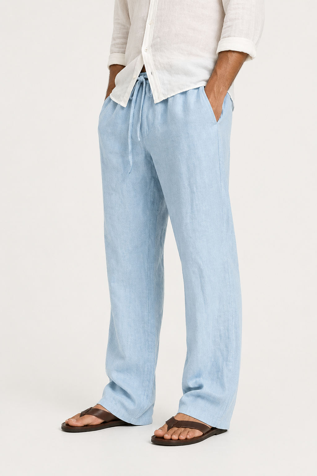 LINEN LOOK TROUSERS FOR MEN