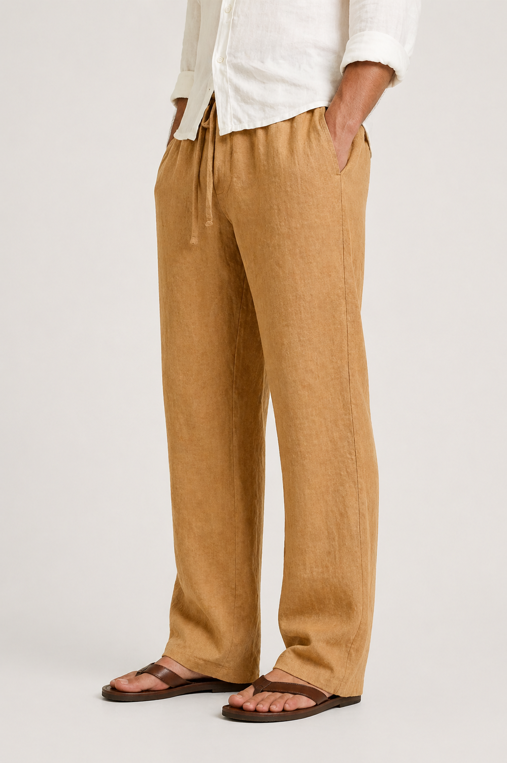LINEN LOOK TROUSERS FOR MEN