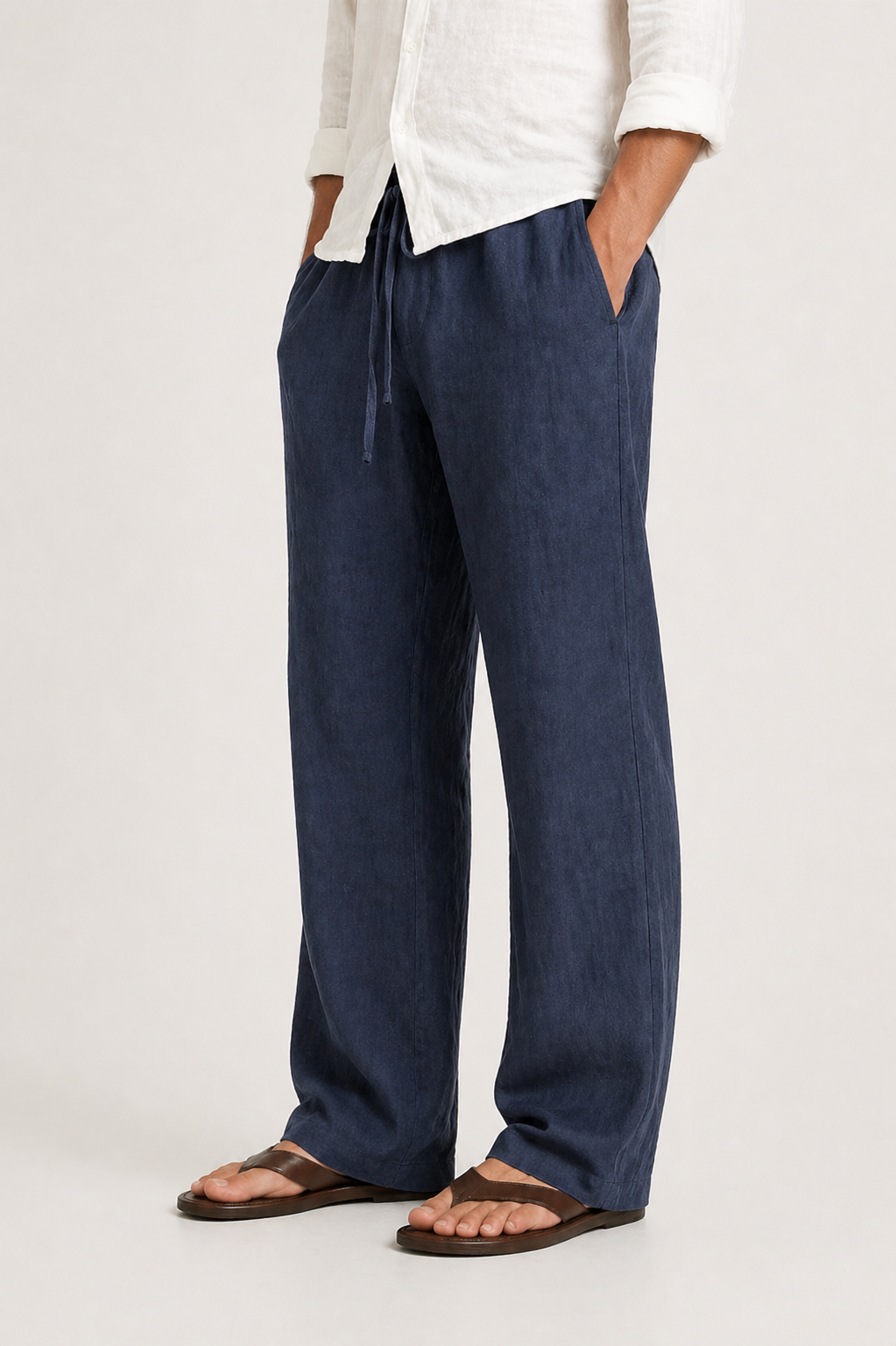 LINEN LOOK TROUSERS FOR MEN