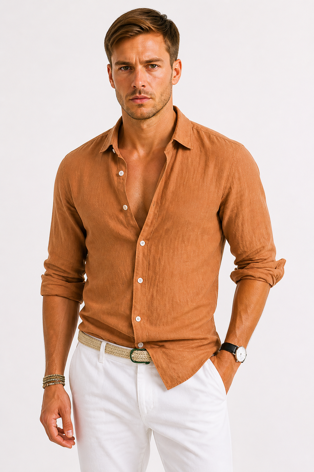 SLIM FIT COTTON SHIRT FOR MEN
