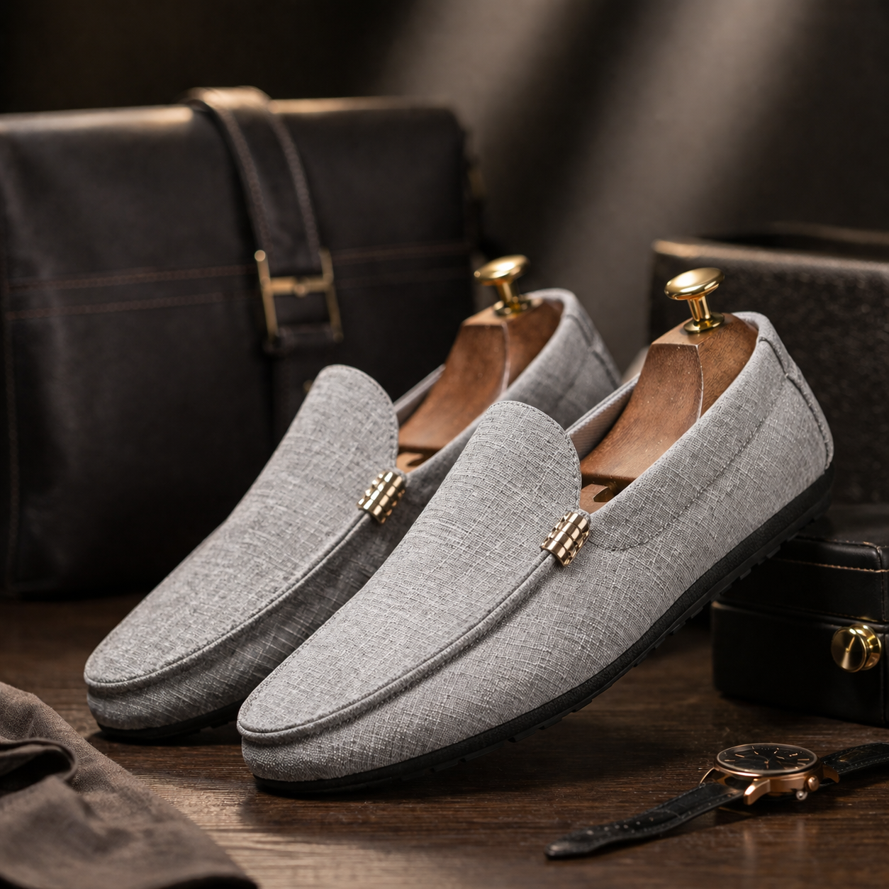 CANVAS SLIP-ON LOAFERS FOR MEN