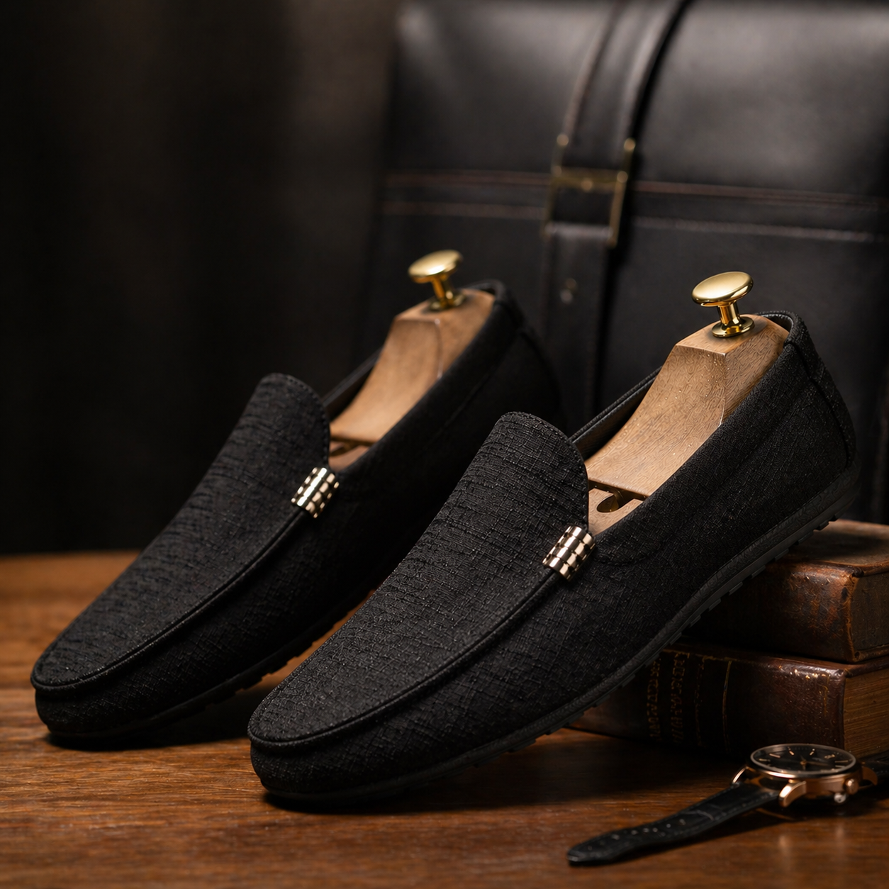 CANVAS SLIP-ON LOAFERS FOR MEN
