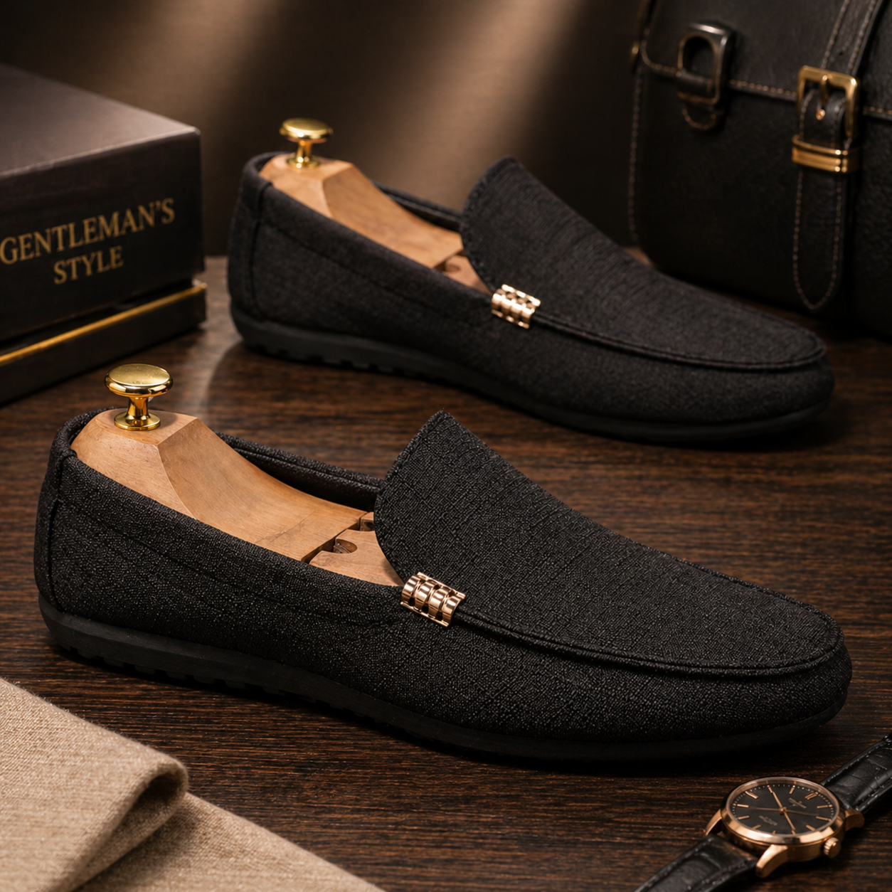 CANVAS SLIP-ON LOAFERS FOR MEN