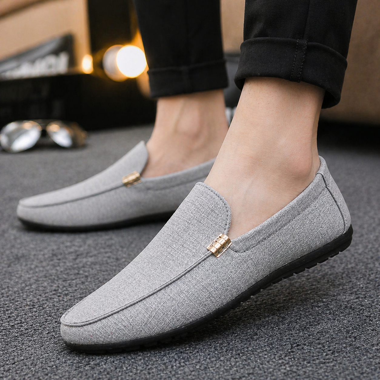 CANVAS SLIP-ON LOAFERS FOR MEN