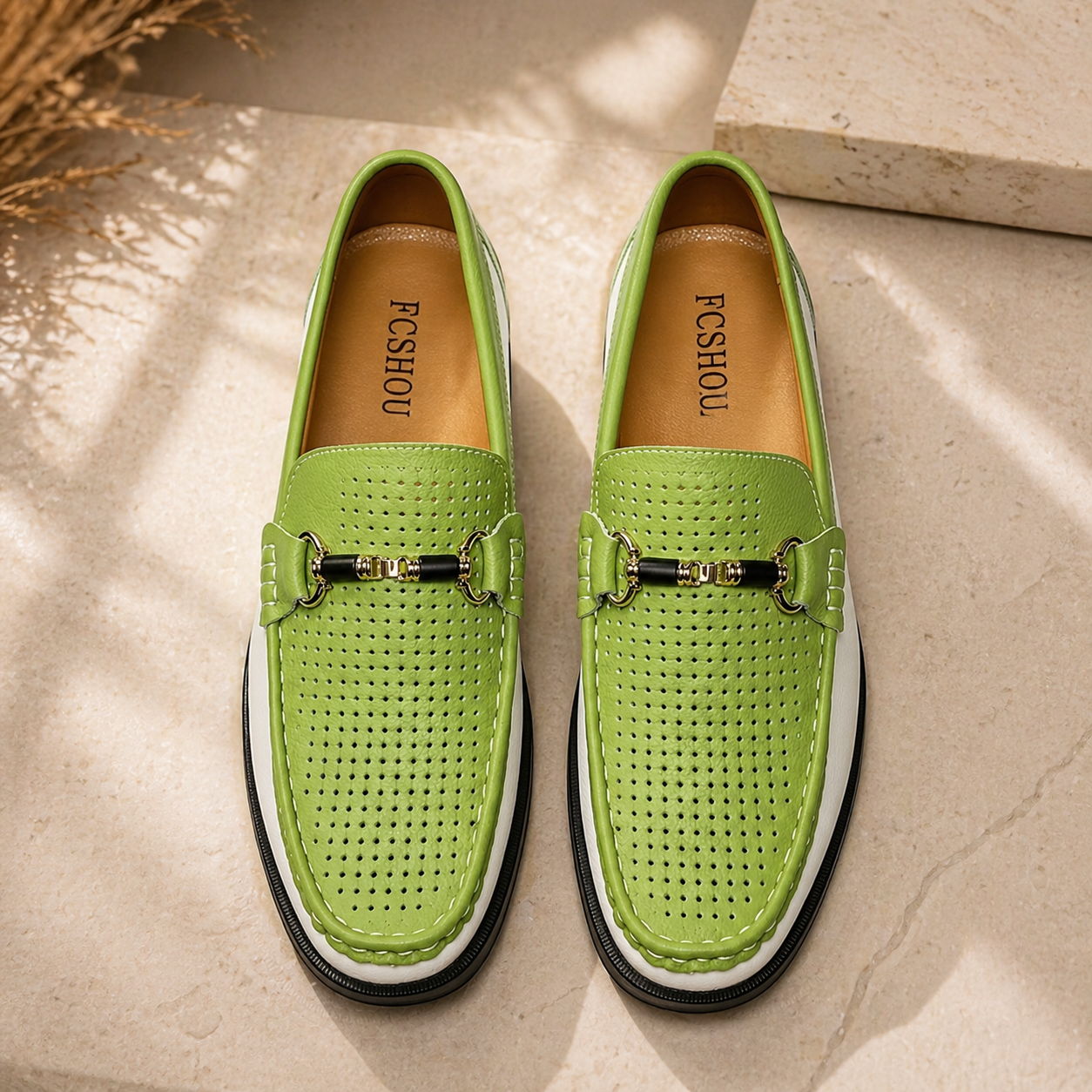 PERFORATED SLIP-ON LOAFERS FOR MEN