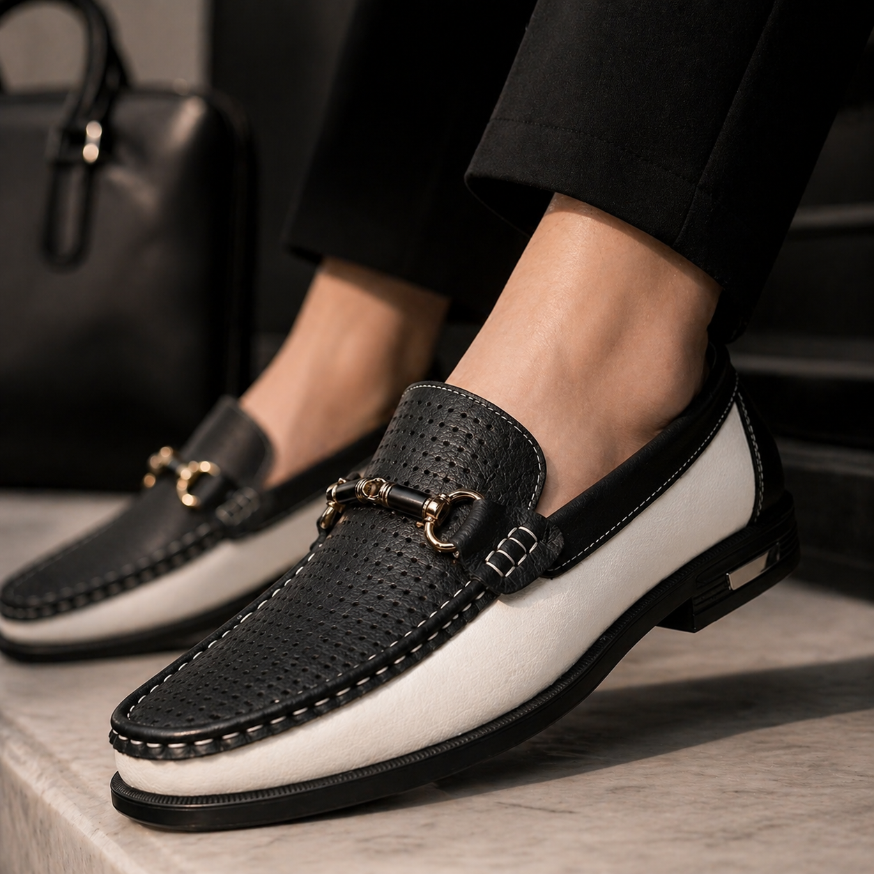 PERFORATED SLIP-ON LOAFERS FOR MEN