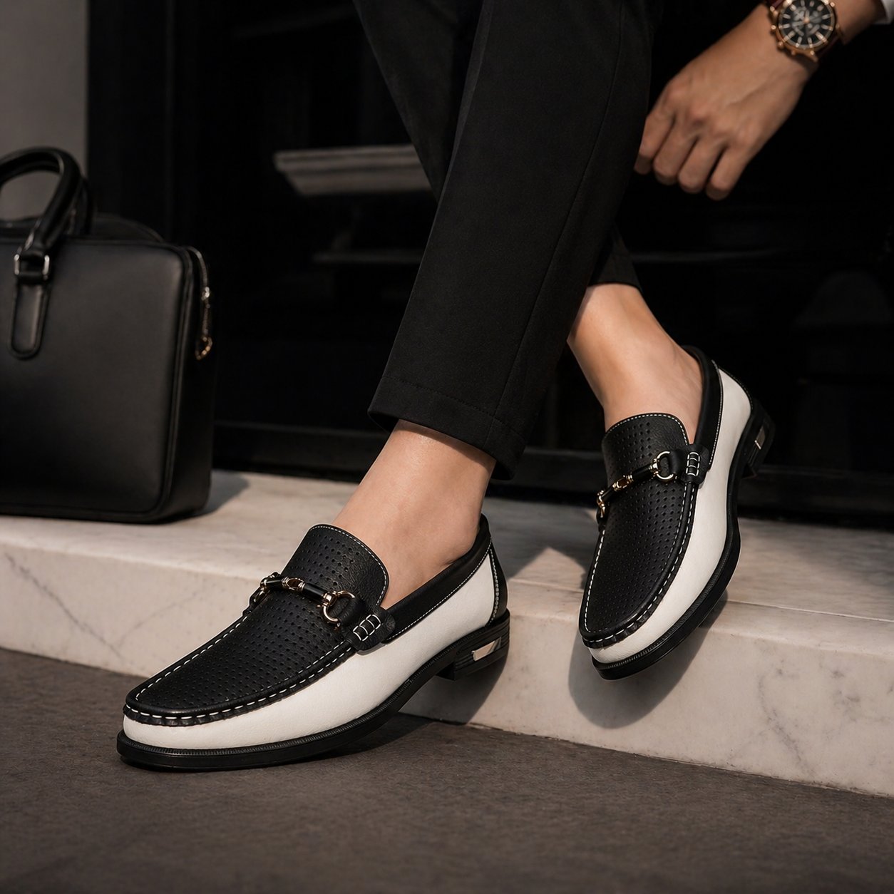 PERFORATED SLIP-ON LOAFERS FOR MEN