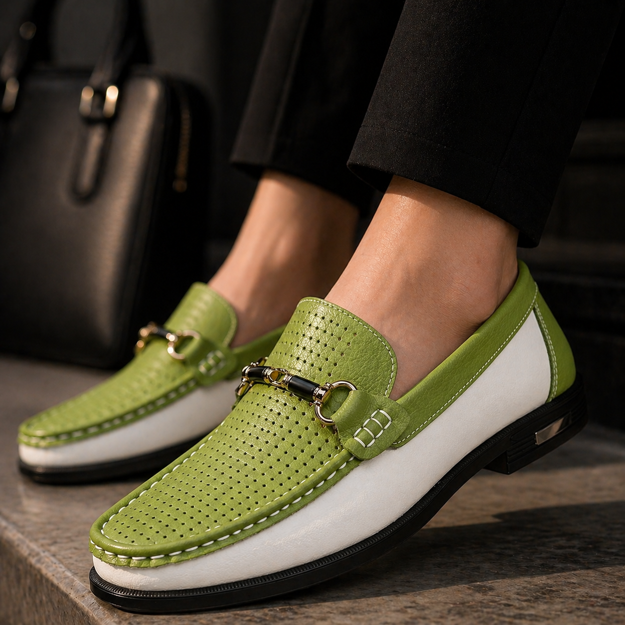 PERFORATED SLIP-ON LOAFERS FOR MEN